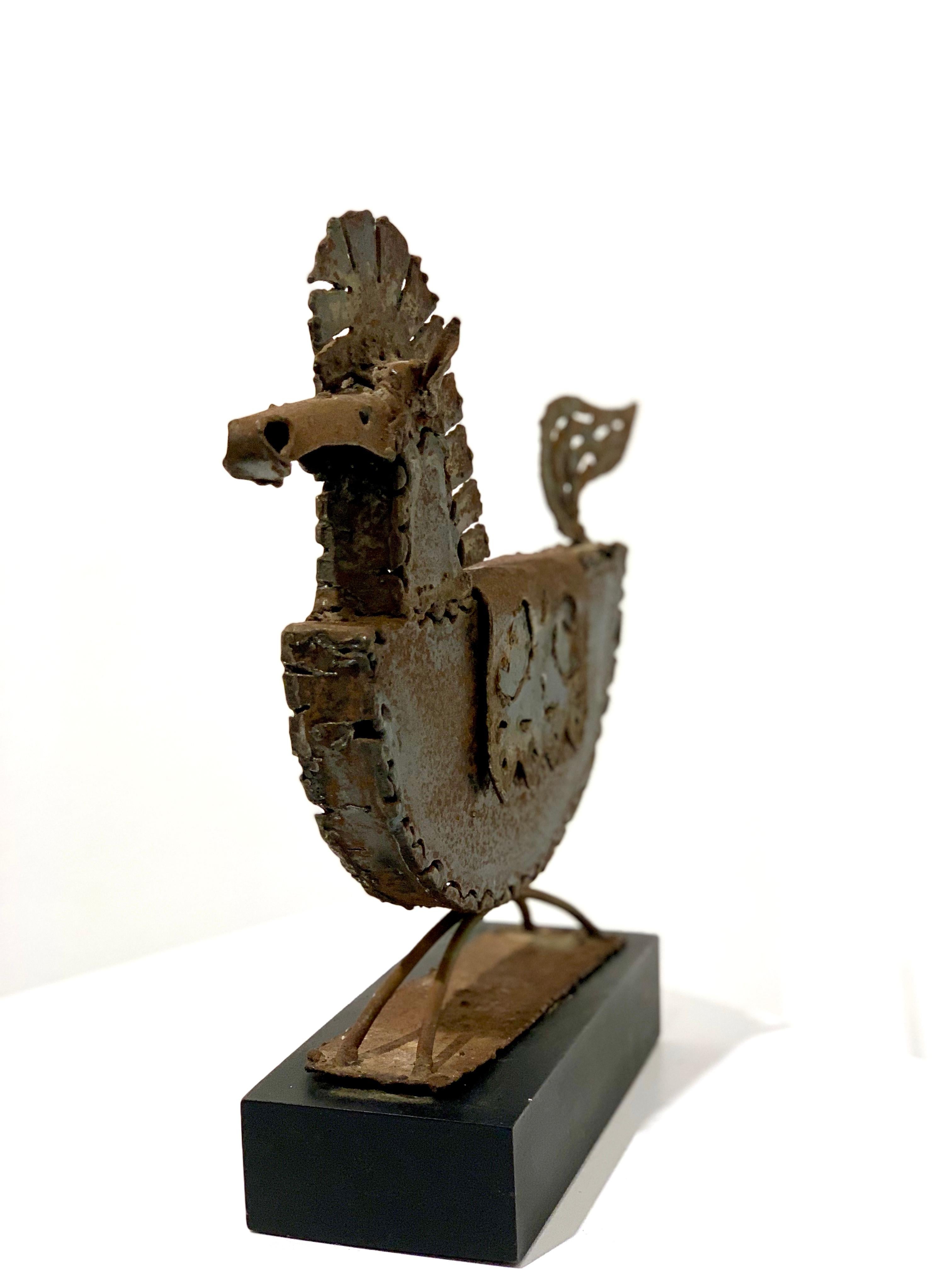 Brutalist Iron Horse Sculpture For Sale 1