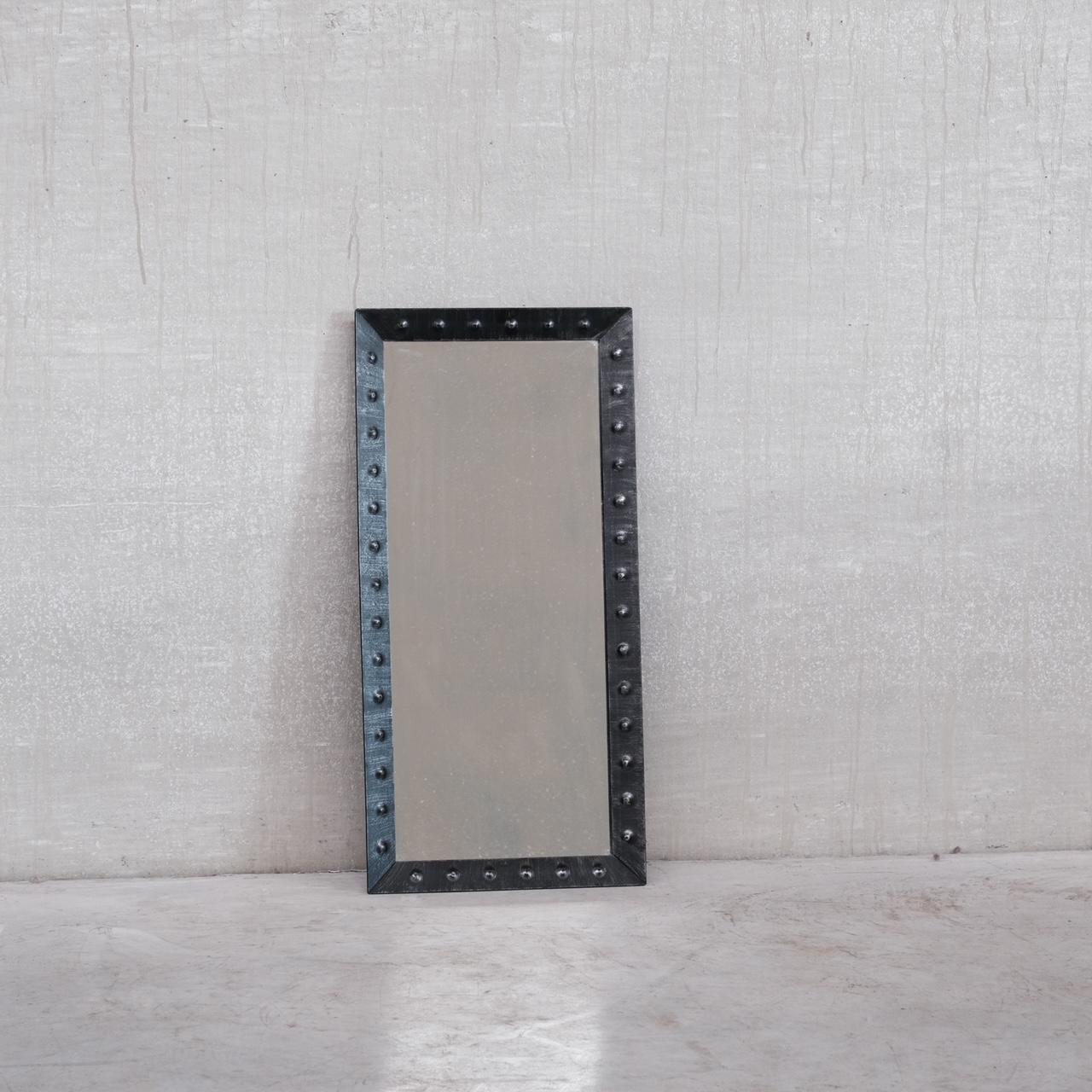 20th Century Brutalist Iron Mid-Century Mirror