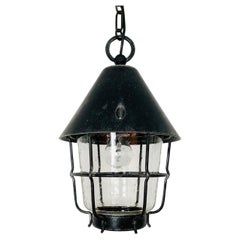 Lampe pendante en fer brutaliste