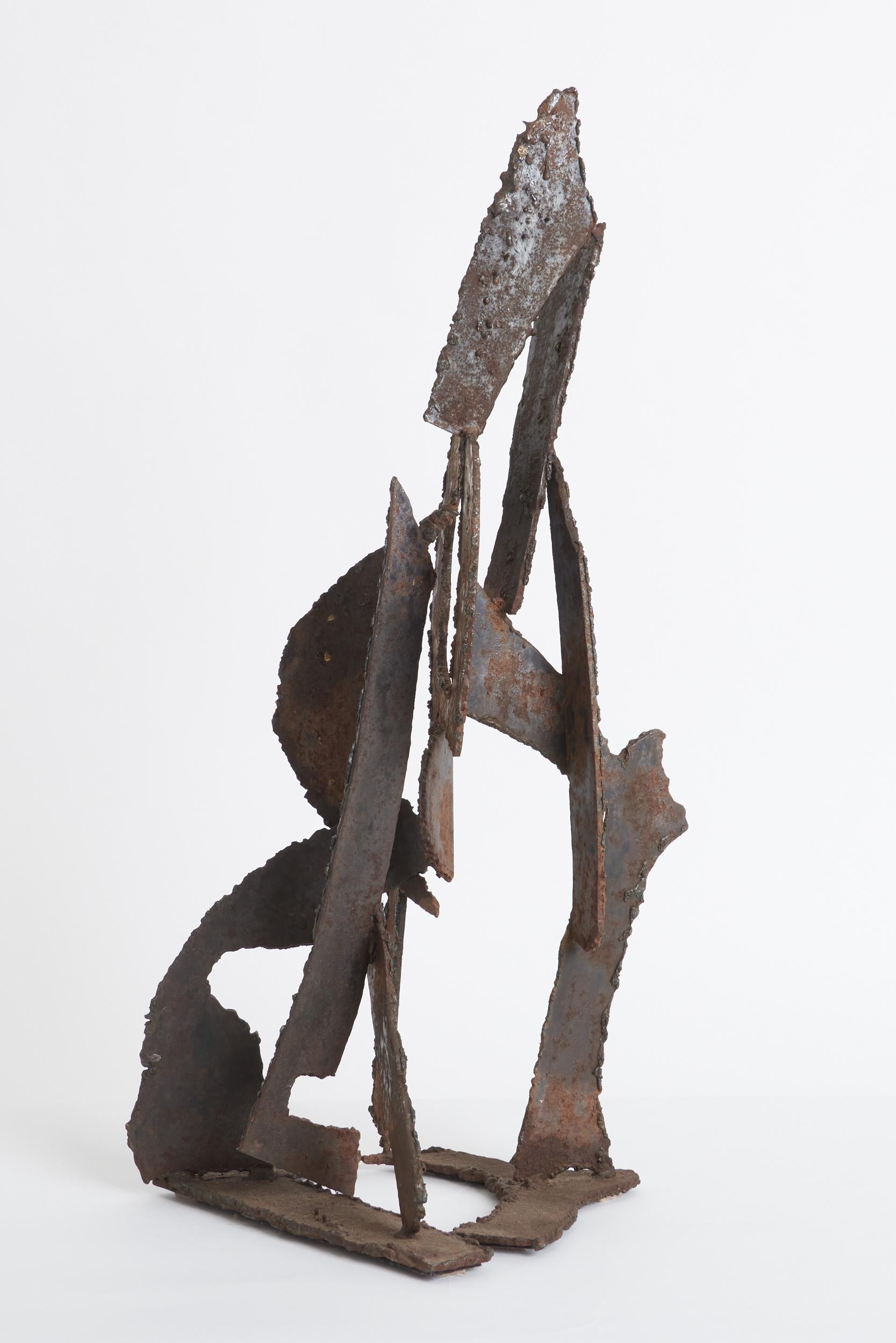 French Brutalist Iron Sculpture For Sale