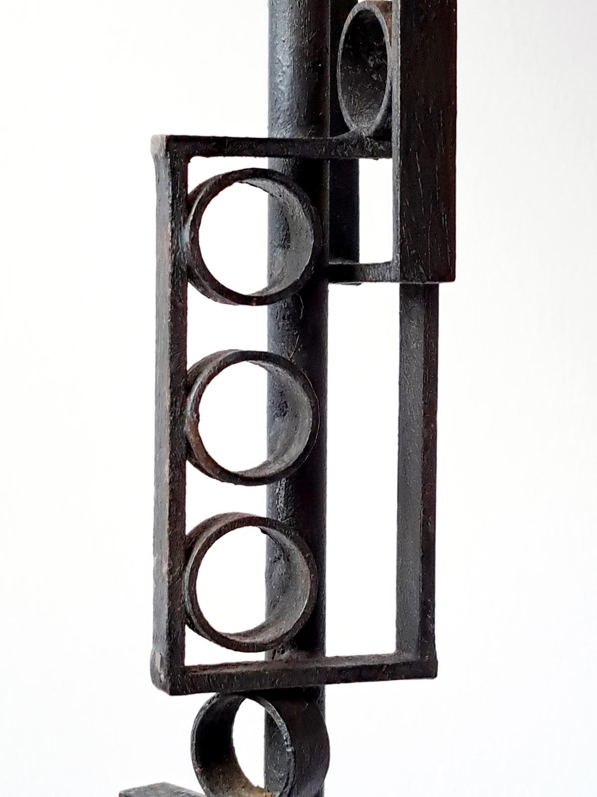 Forged Brutalist Table Lamp, France, 1970s For Sale