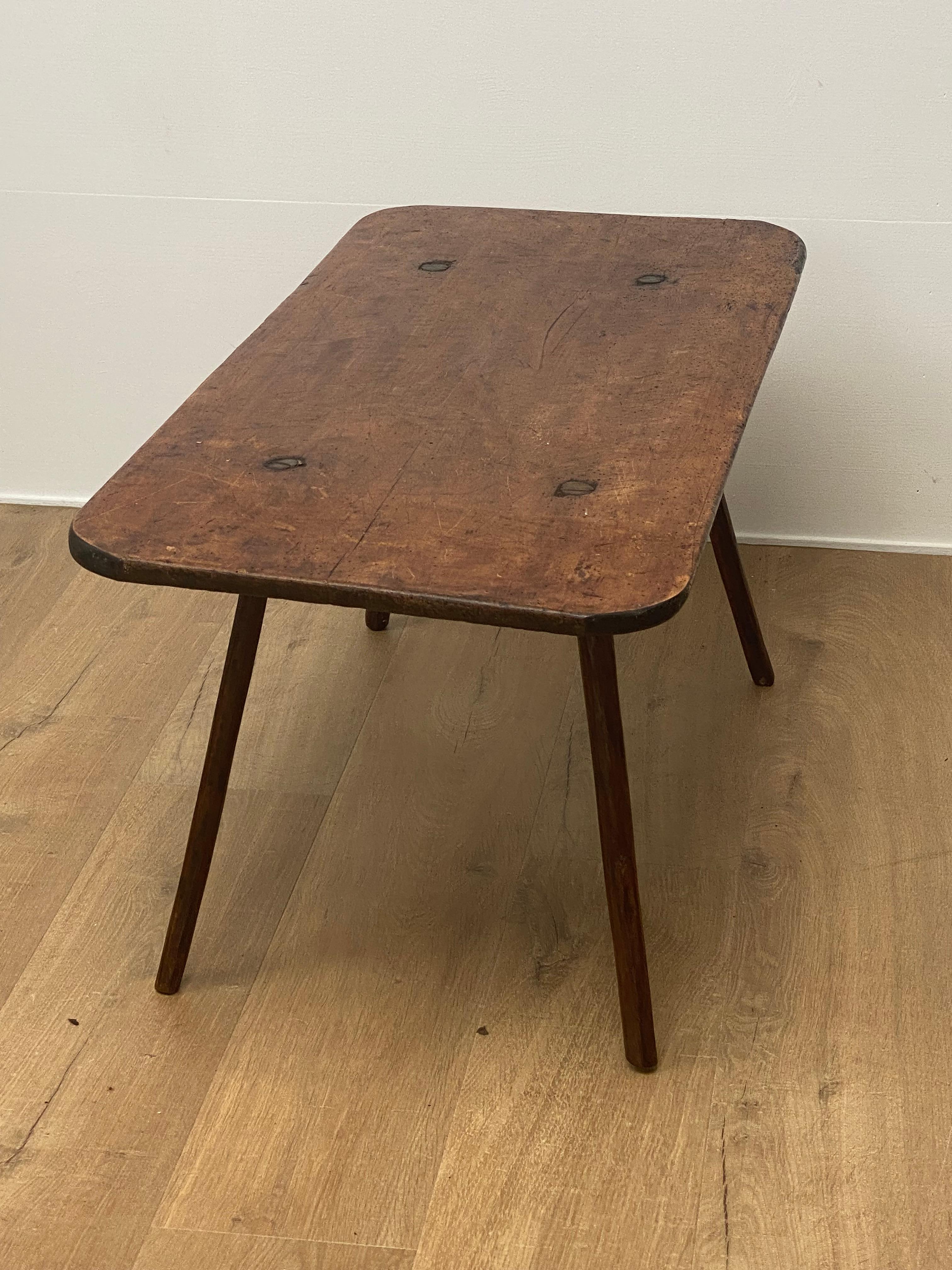 Brutalist Italian Antique small Farmers Table For Sale 5