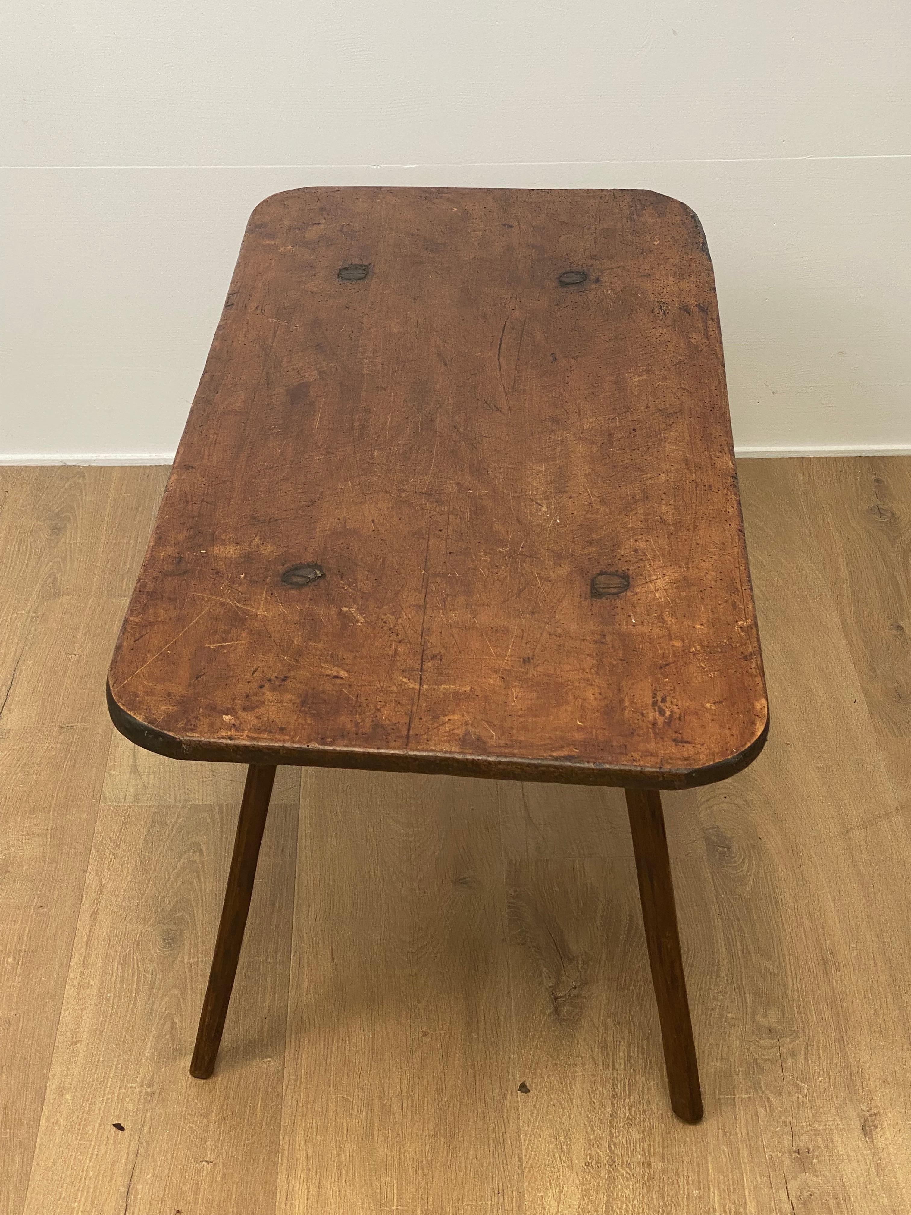 Brutalist Italian Antique small Farmers Table For Sale 2