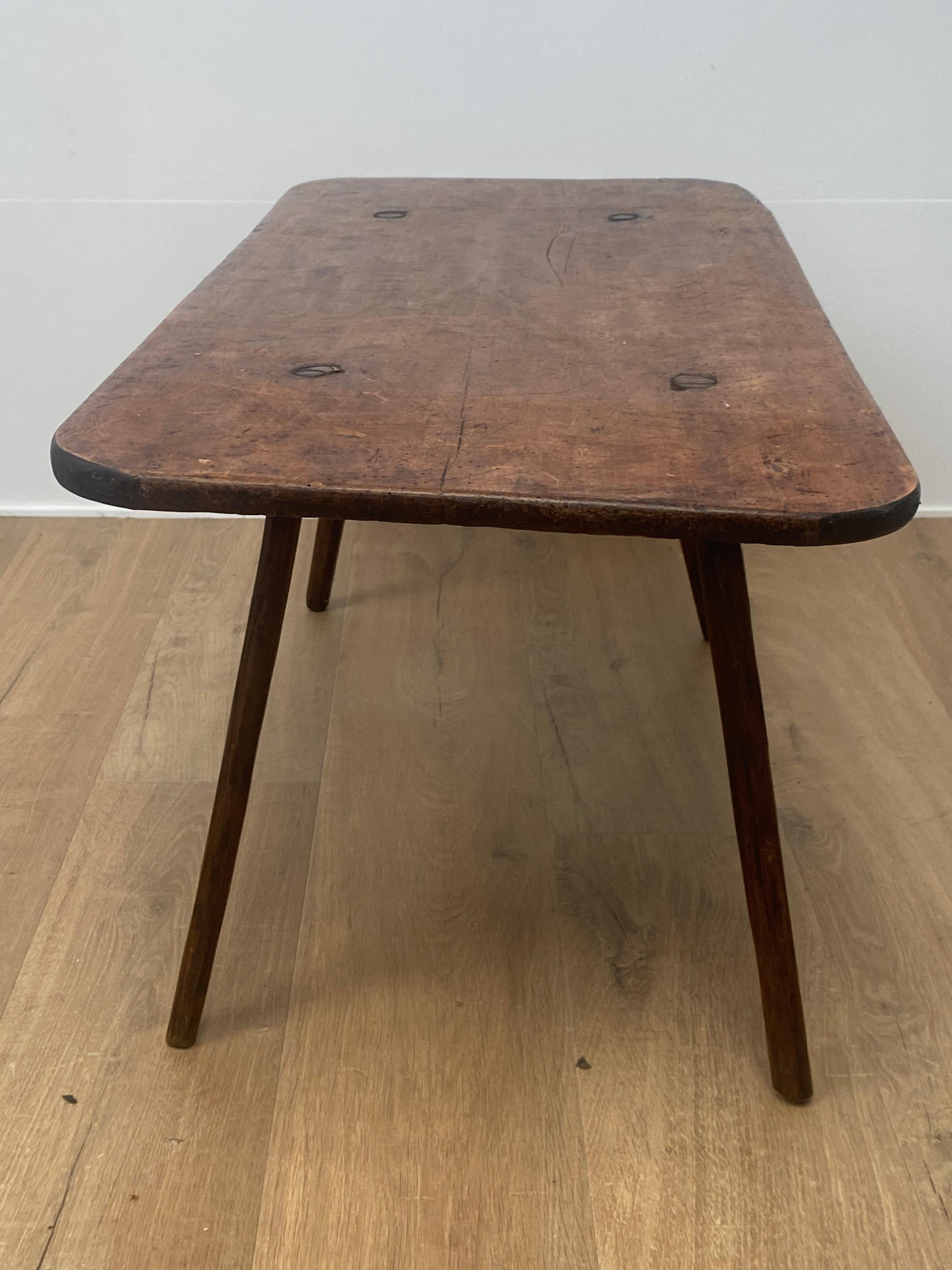 Brutalist Italian Antique small Farmers Table For Sale 3