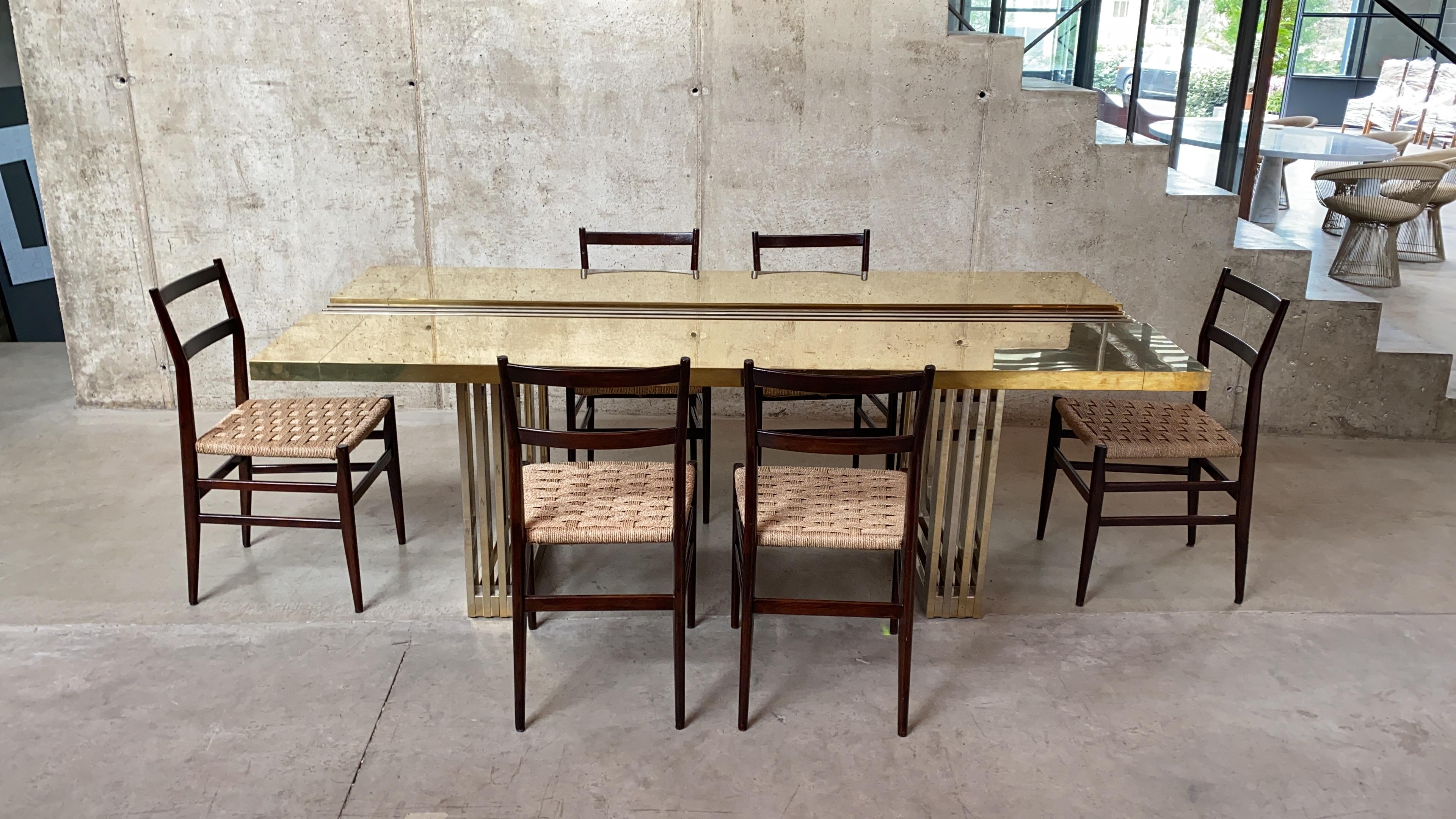 Brutalist Italian Brass Dining Table, 1975 1