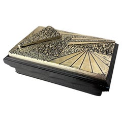 Brutalist Italian Jewelry Box, Wood and Resin, 1980 Circa