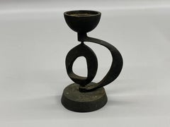 Brutalistischer Japanischer Interaktiver Eisen-Kerzenhalter, 1960er Jahre