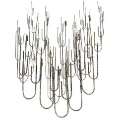 Brutalist Jere Metal Wall Sculpture Candleholder