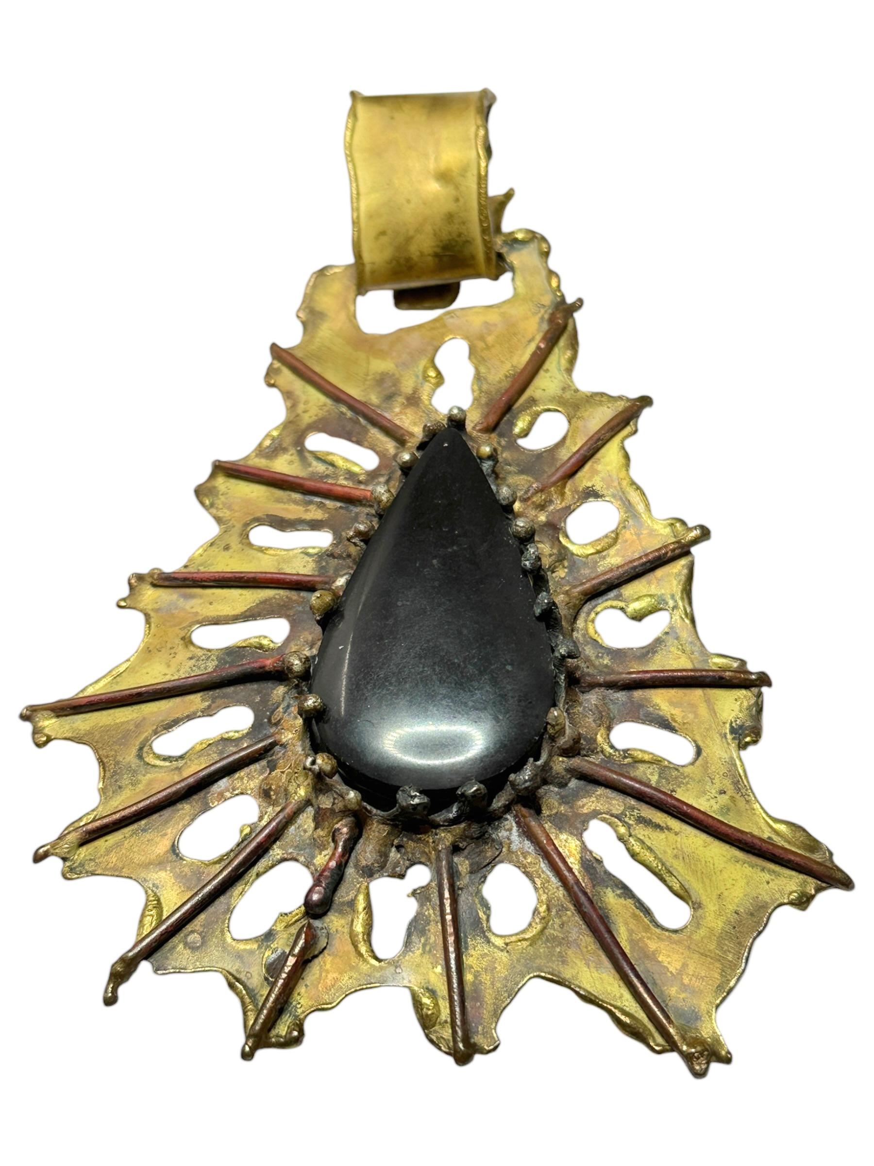 Brutalist Jewelry Set Bracelet & Monumental Pendant, Skandinavian 1960s In Good Condition For Sale In Nuernberg, DE