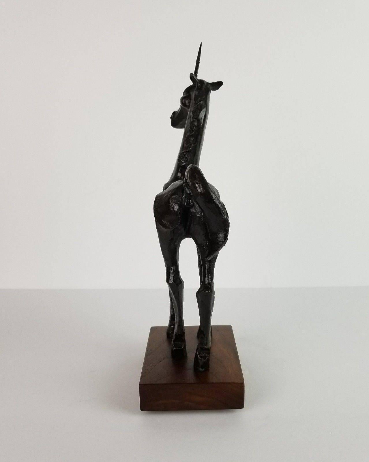 Brutalist John Jagger Bronze Unicorn Sculpture In Excellent Condition In Sacramento, CA