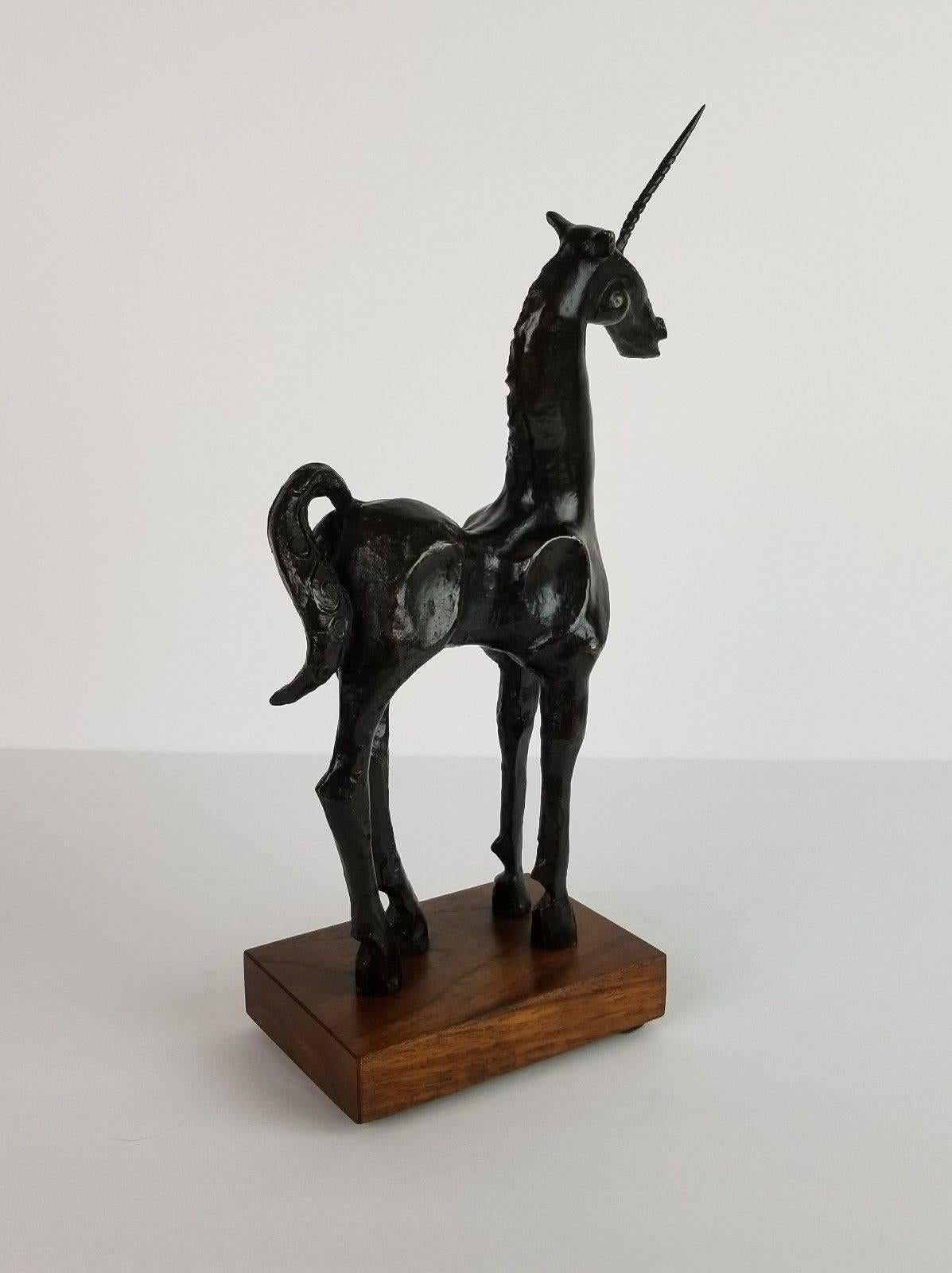 20th Century Brutalist John Jagger Bronze Unicorn Sculpture