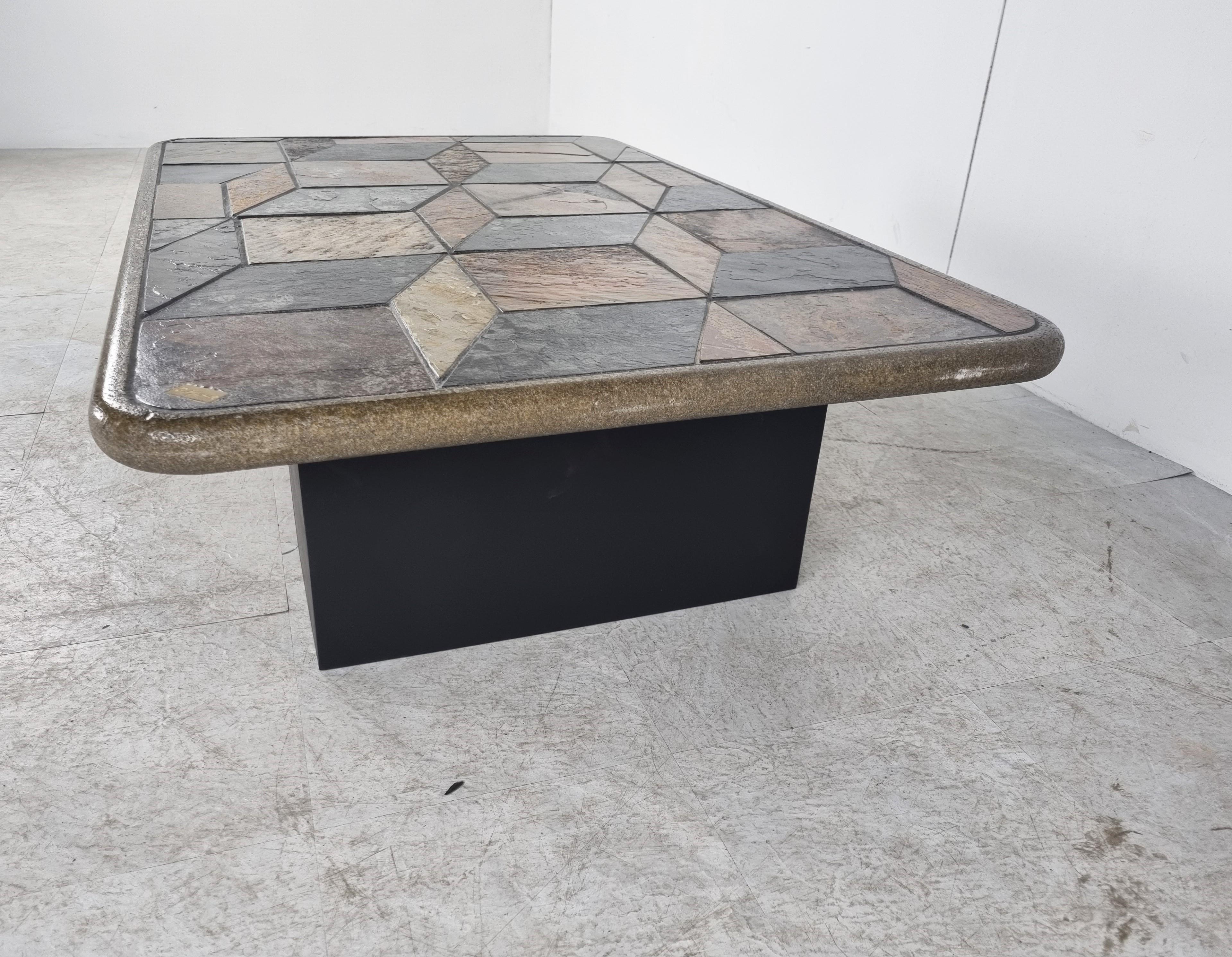 Brutalist Kingma style coffee table, 1970s For Sale 5