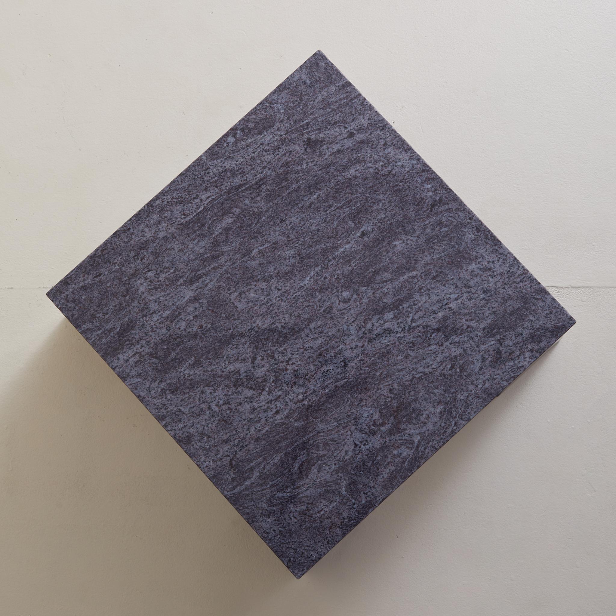 Brutalist Lacquered Wood + Marble Coffee Table, Italy, 1980s 8