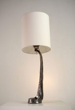 Brutalist Lamp Base in Stainless Steel, 1970