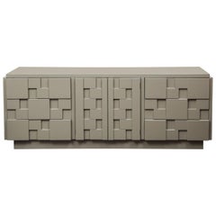 Brutalist Lane Lacquered Walnut Dresser in the Manner of Paul Evans