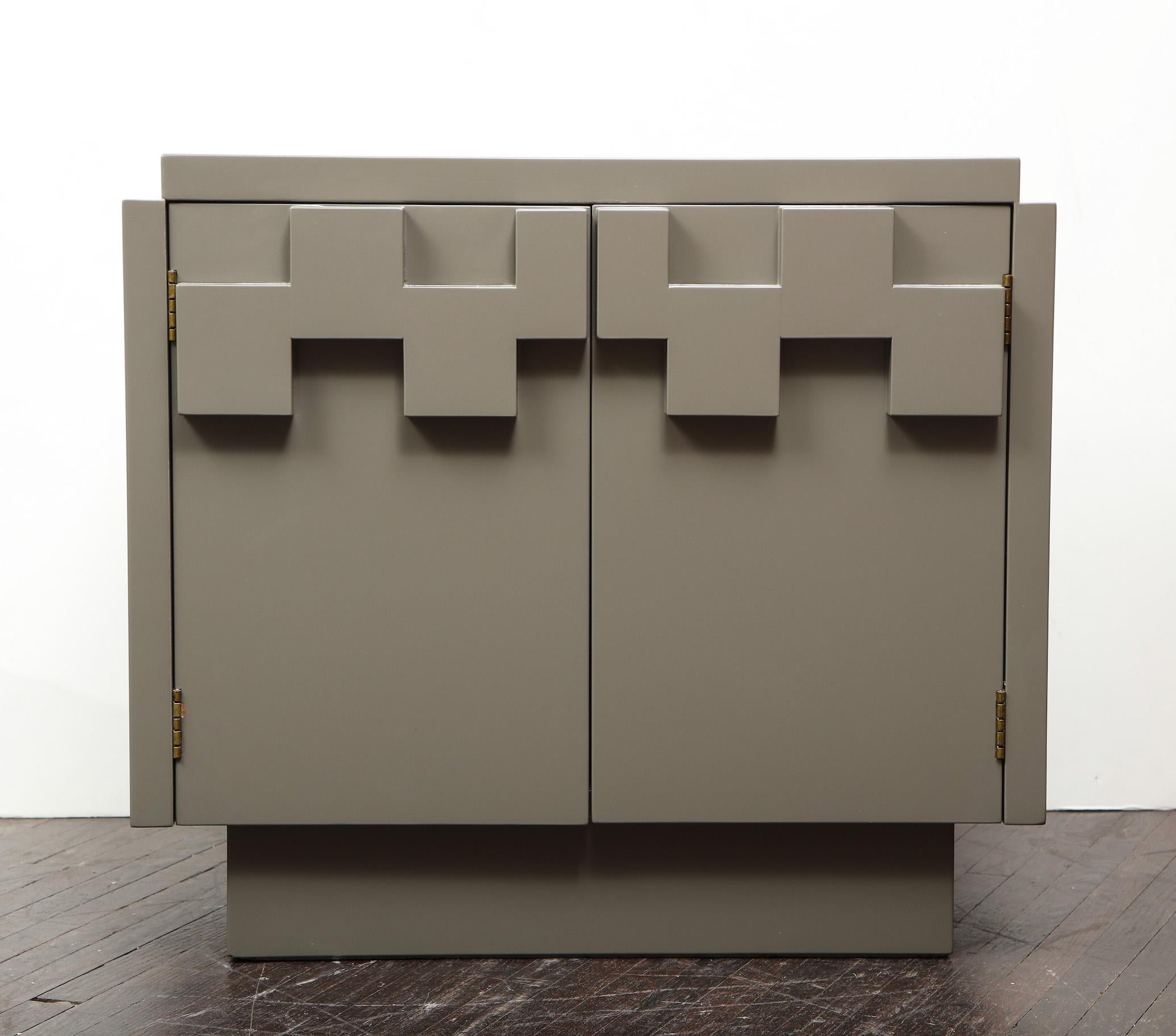 American Brutalist Lane Lacquered Walnut Nightstands in the Manner of Paul Evans