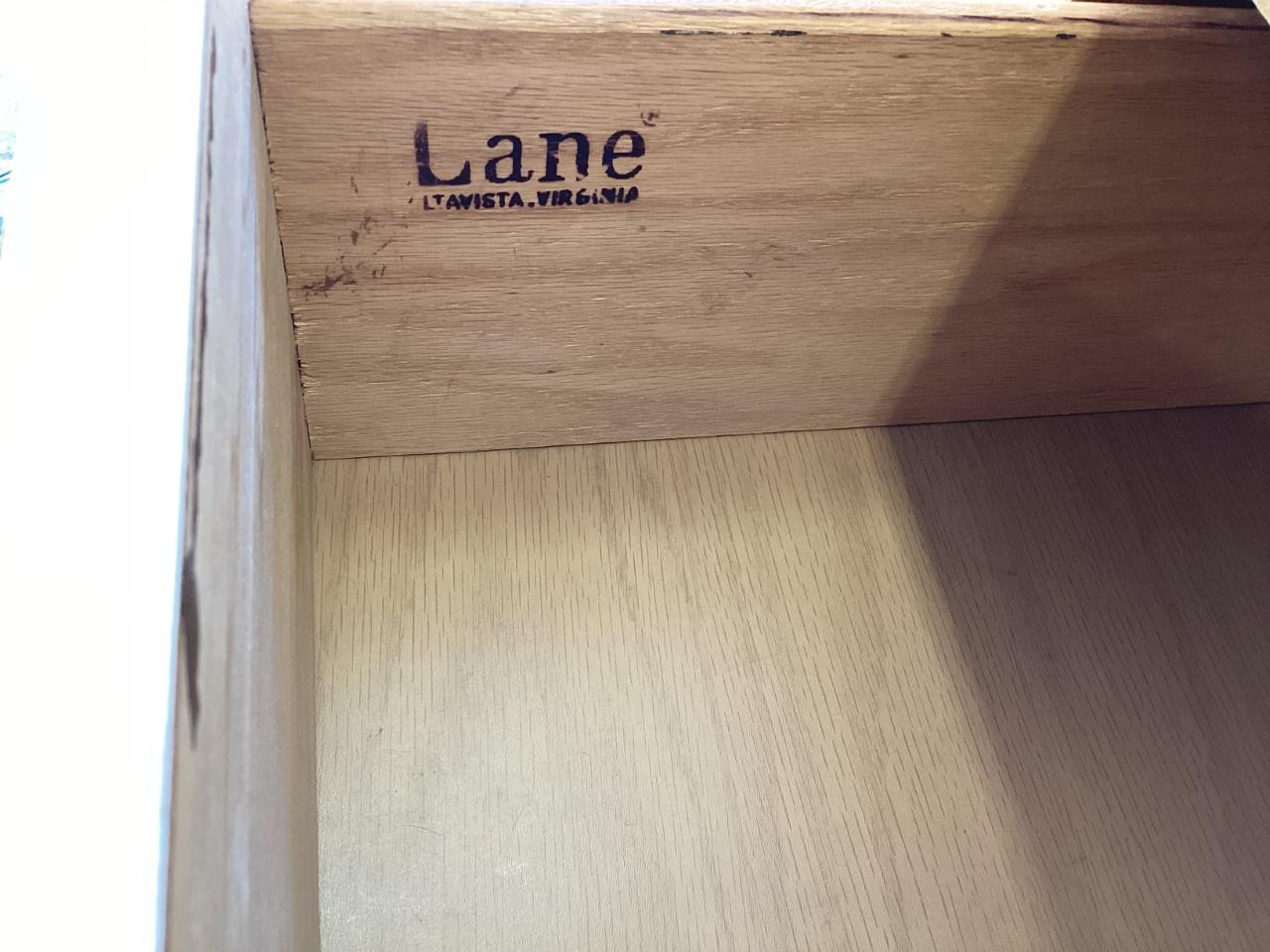 Enameled Brutalist Lane Staccato Tall Dresser Restored in Burnished Custom White Enamel For Sale