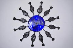 Brutalist Large Flush Light by Hans Ehrich & Tom Ahlstrom, circa 1960s, Swedish