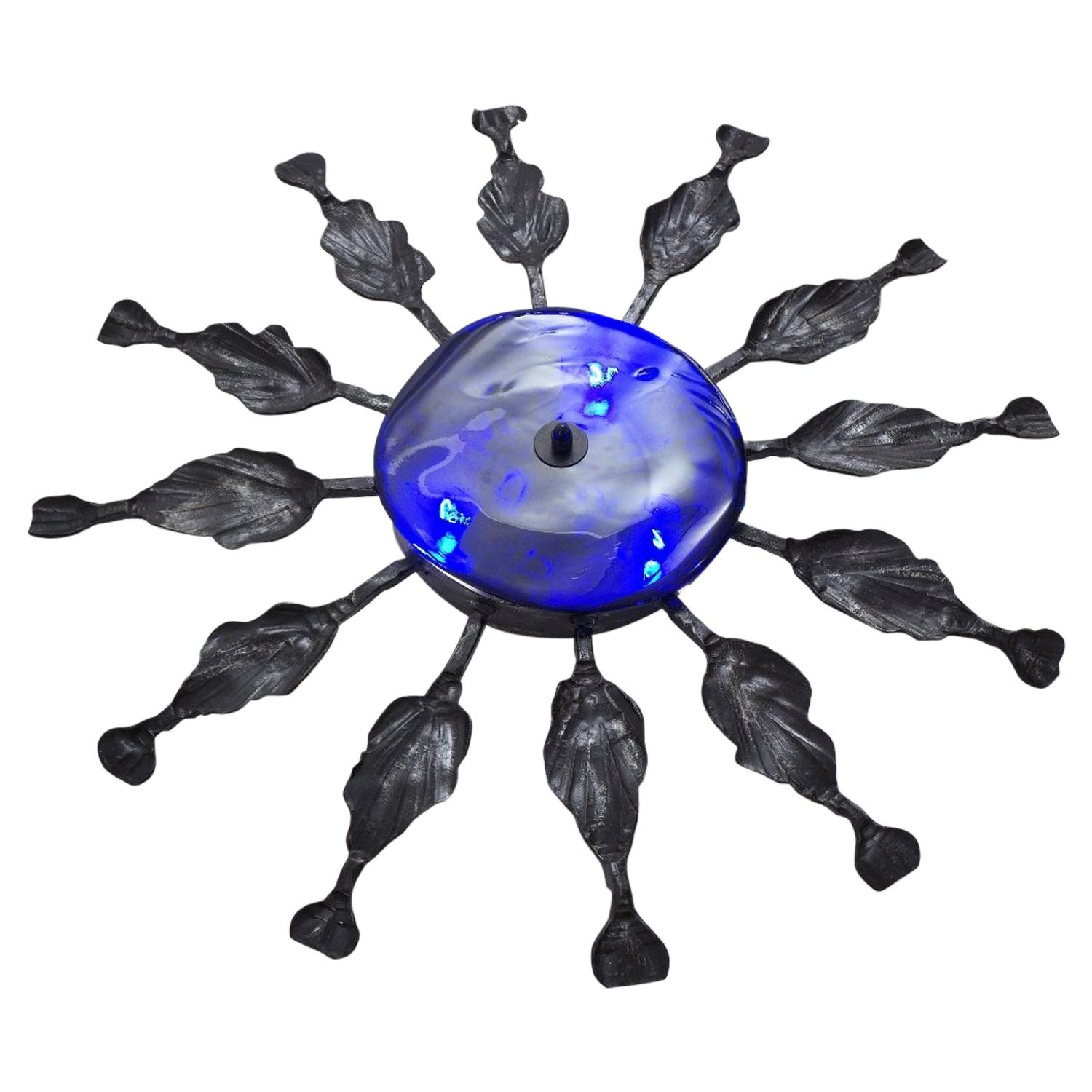 Brutalist Large Flush Light by Hans Ehrich 
Tom Ahlstrom, circa 1960s, Swedish For Sale