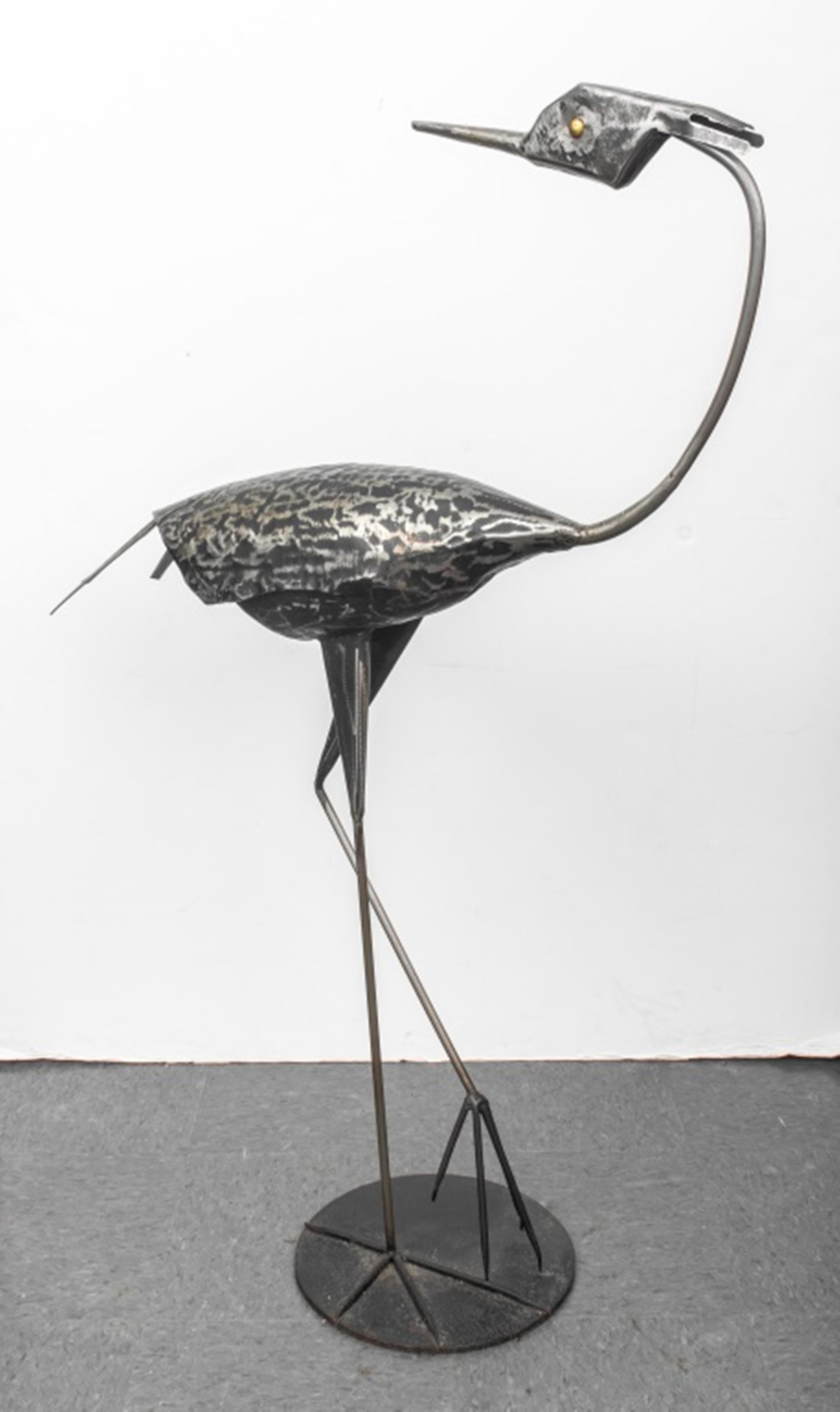 Brutalist Large Metal Crane Sculpture In Good Condition In Astoria, NY