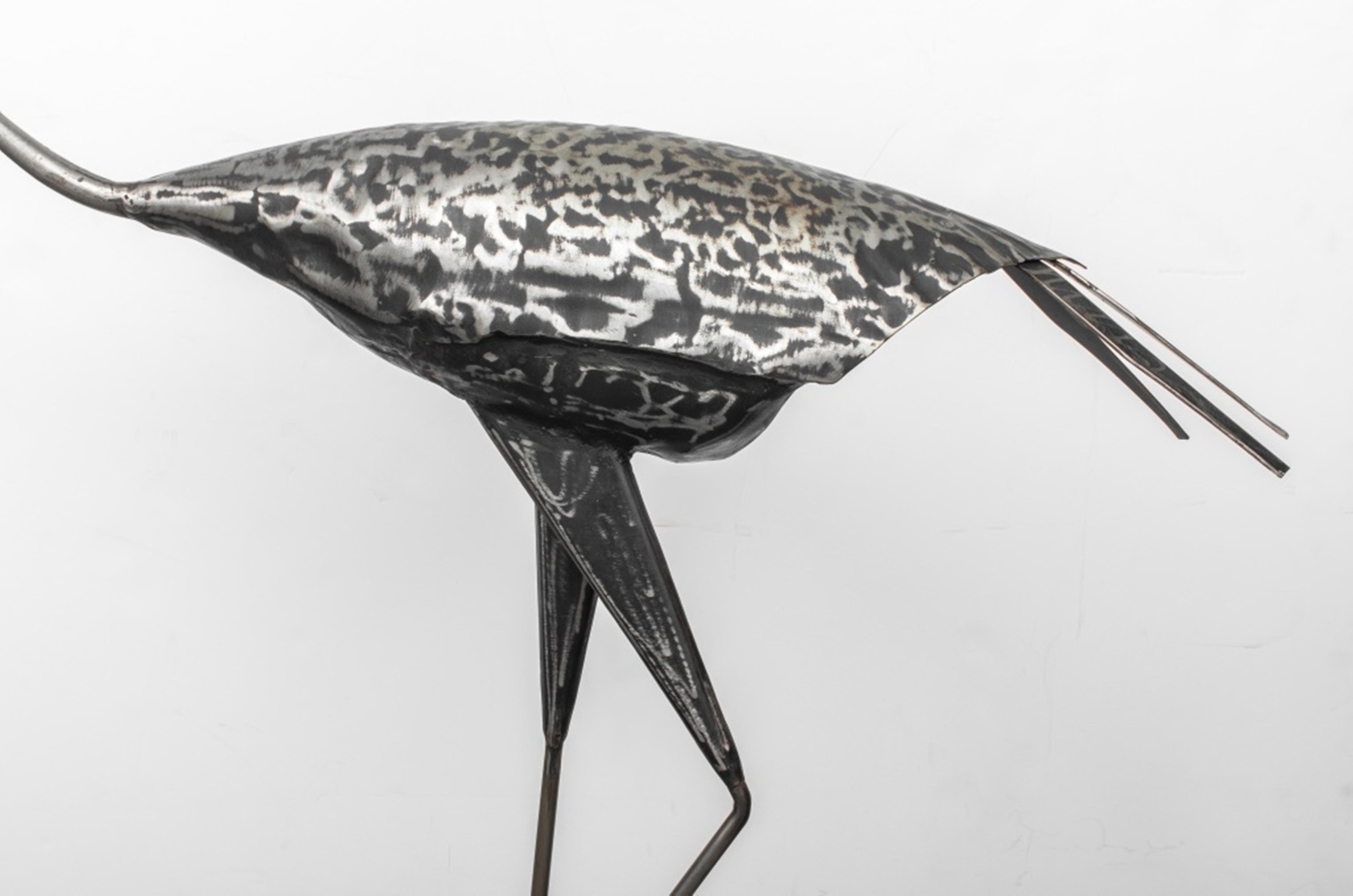 Brutalist Large Metal Crane Sculpture 1
