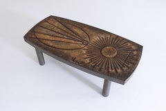 Brutalist lava stone sofa table by Francoise Chaty, Vallauris, 1970s