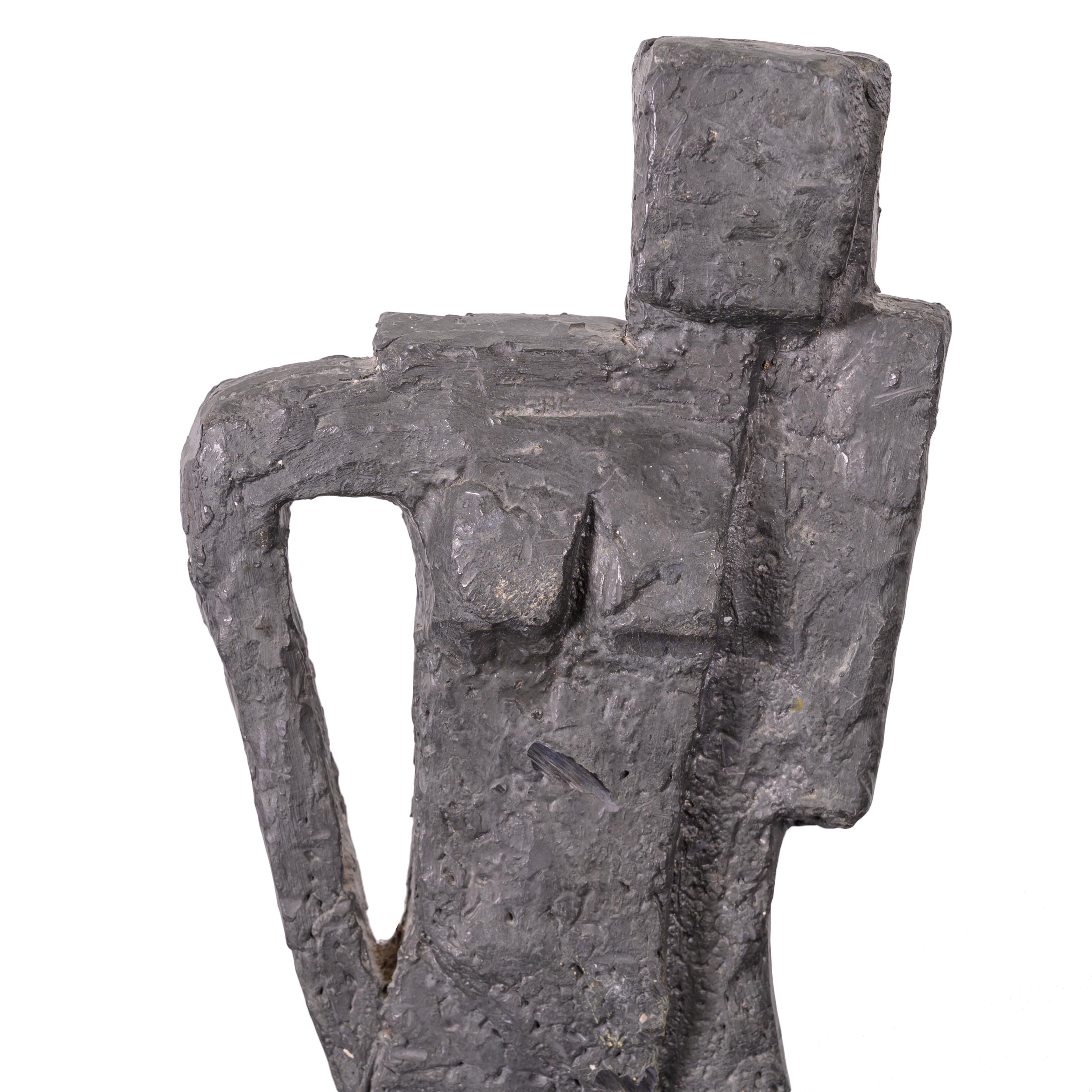Unknown Brutalist Lead Figural Sculpture For Sale