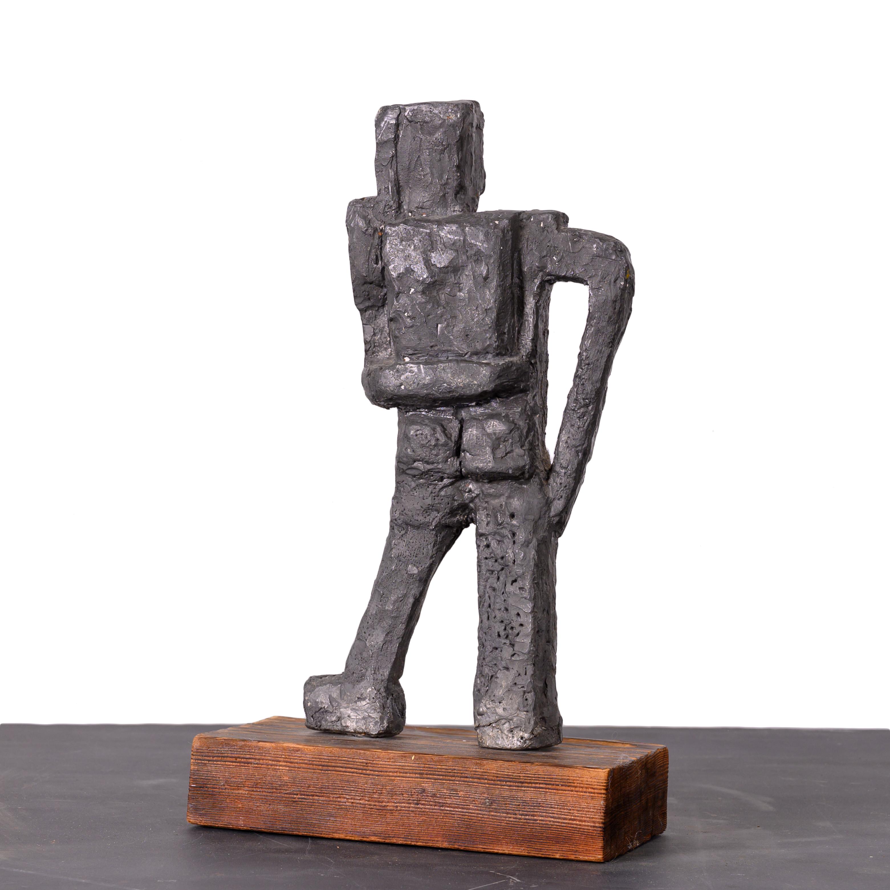 20th Century Brutalist Lead Figural Sculpture For Sale