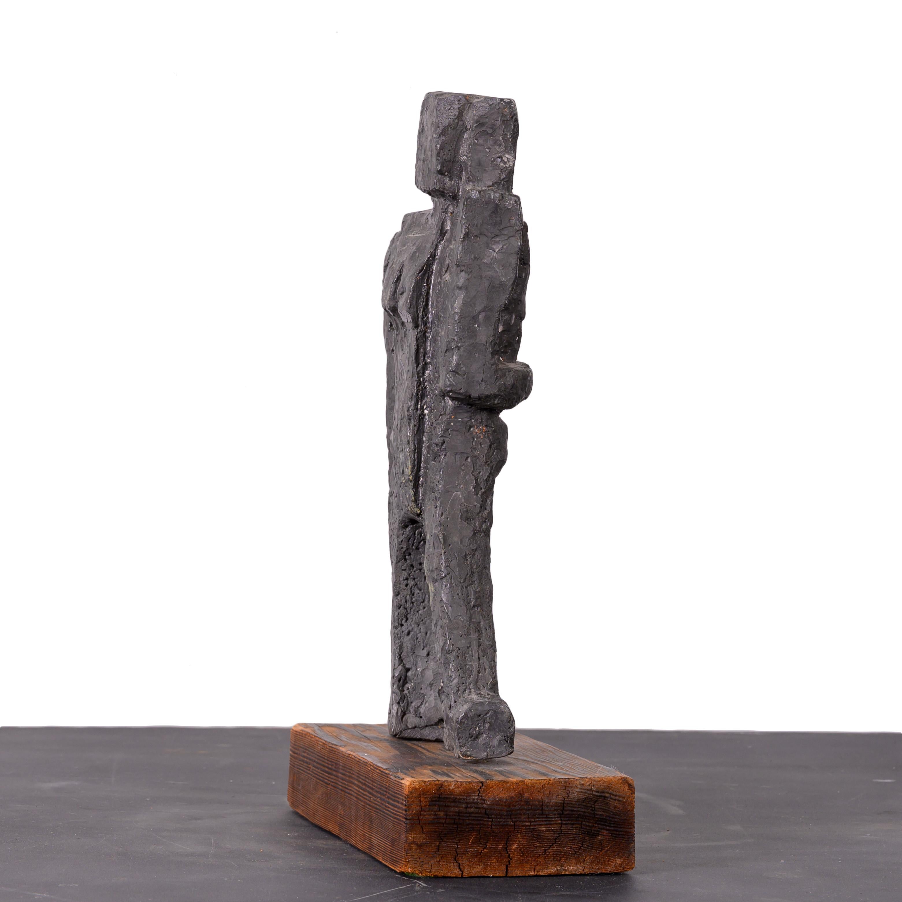 Brutalist Lead Figural Sculpture For Sale 2