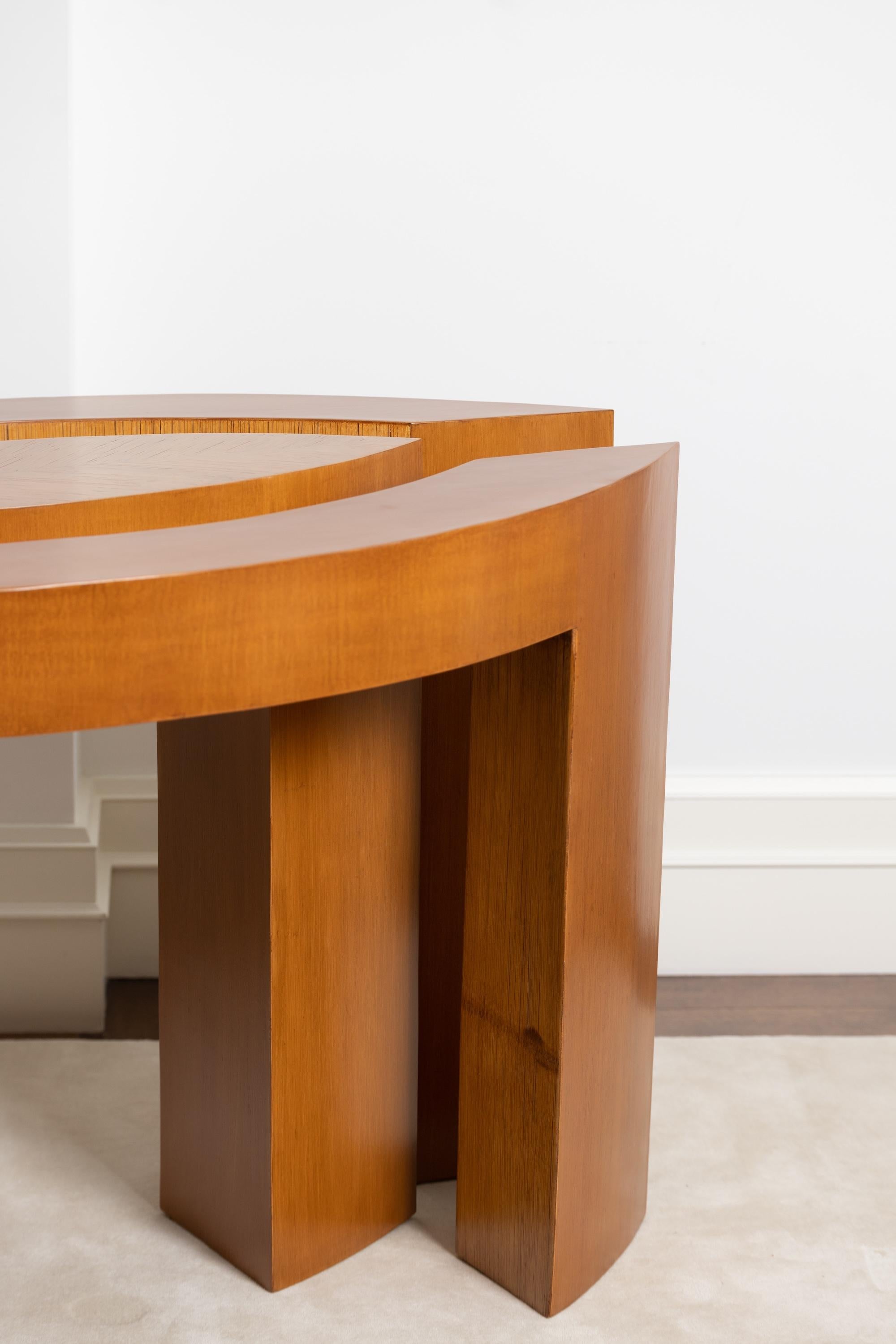 Carved Brutalist Leaf Console For Sale