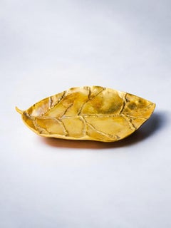 Brutalist Leaf Tray by David Marshall in bronze, 1980s