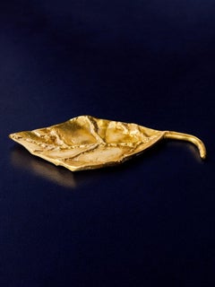Brutalist Leaf tray by David Marshall in bronze, Spain, 1970