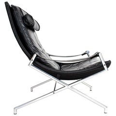 Brutalist Leather Lounge Chair by Gerard Van Den Berg, 1980s Dutch Design