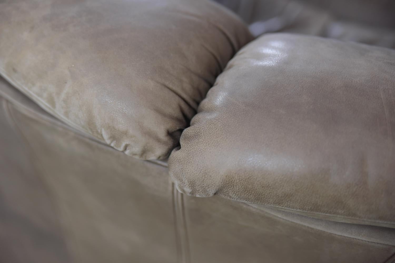 Vintage Brutalist Brown Leather Modular Corner Sofa by  Musterring International 9