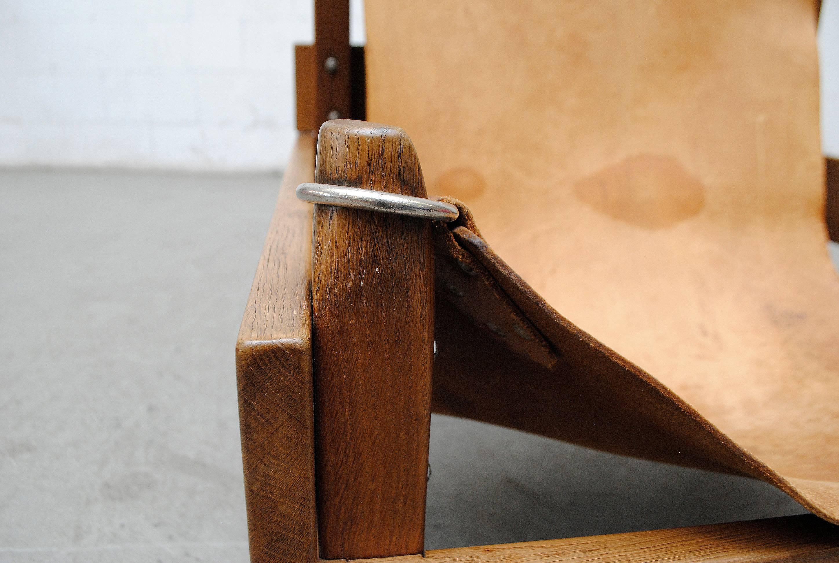 Brutalist Leather Safari Chair 2
