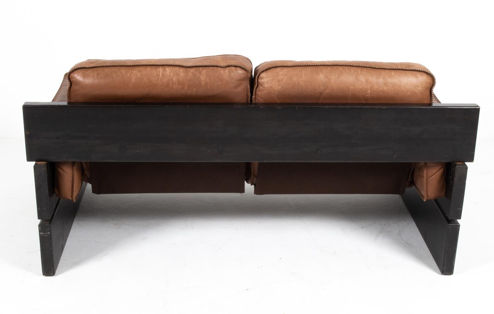 Brutalist Living Room Suite in Pine and Leather, C. 1970s For Sale 11