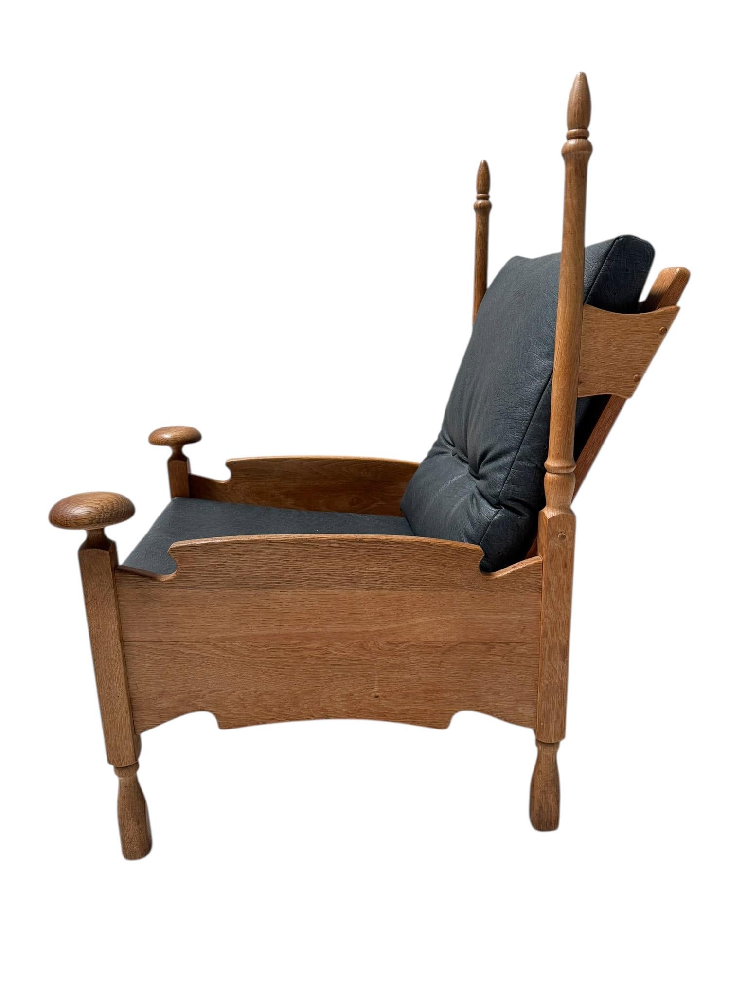 Imitation cuir Chaise longue brutaliste d'Abraham Sprij pour Sprij Furniture Holland, années 1960 en vente