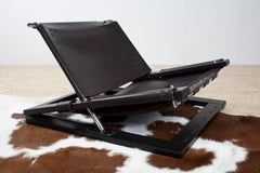 Brutalist Lounge Chair in Brown Leather by Sonja Wasseur, the Netherlands, 1970