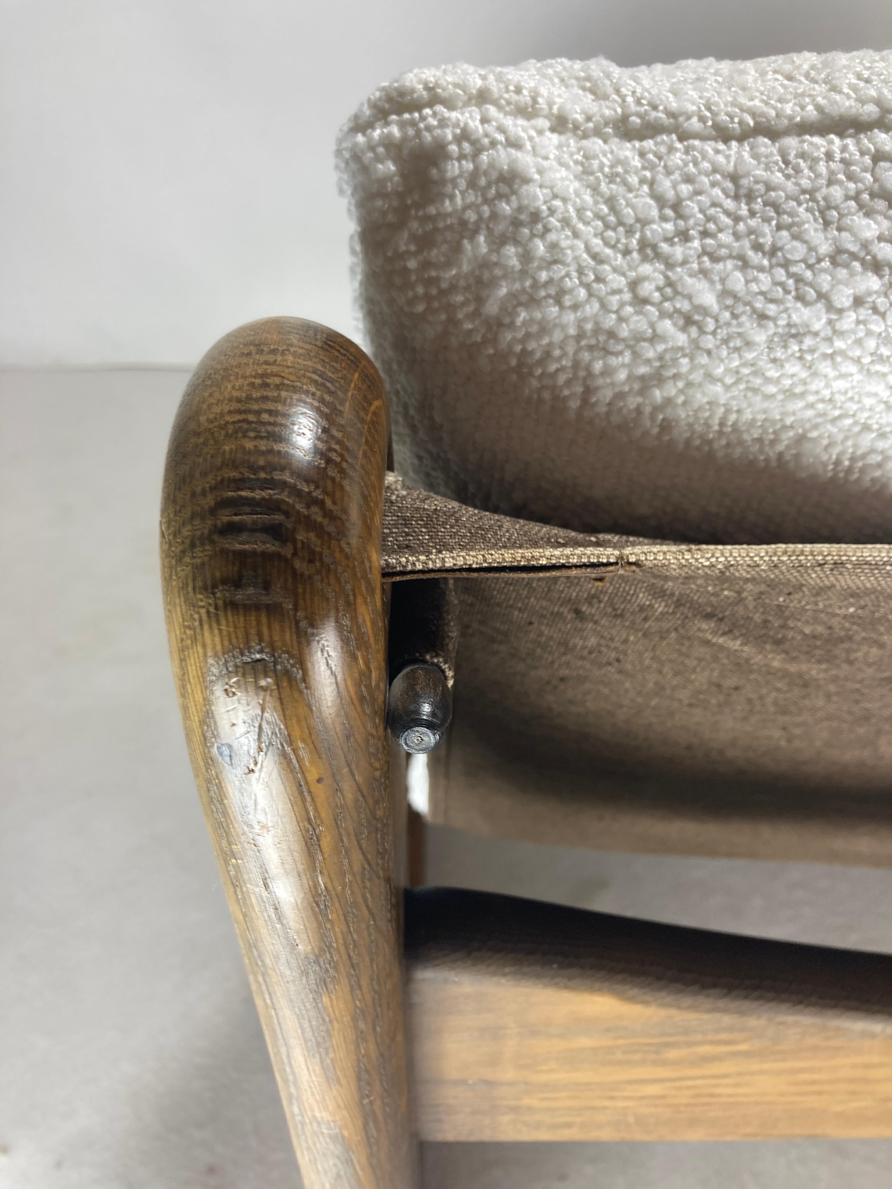 Sillón bajo de relax Brutalista en bouclé de Carl Straub, años 70 en venta 3