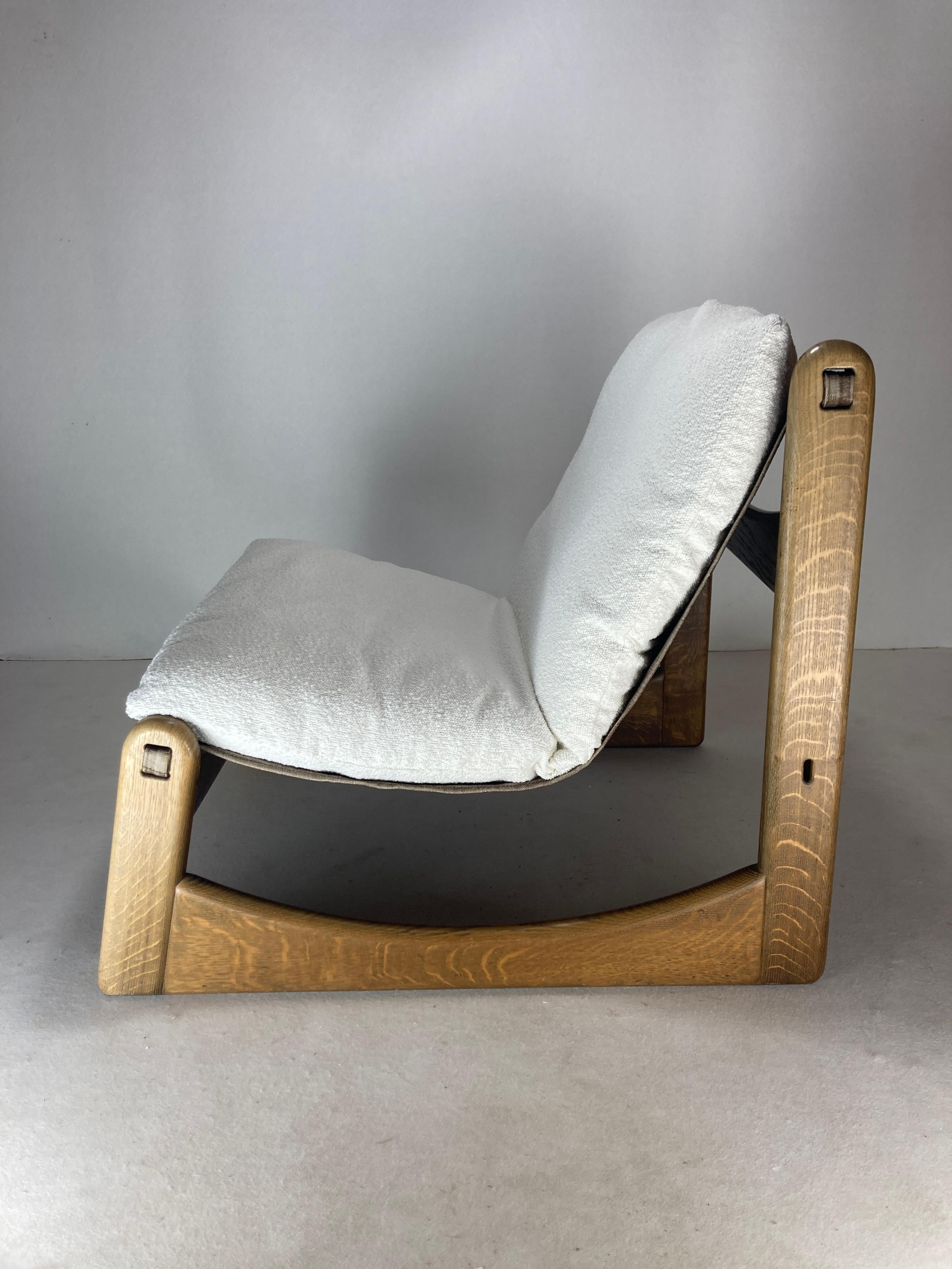 Sillón bajo de relax Brutalista en bouclé de Carl Straub, años 70 en venta 5
