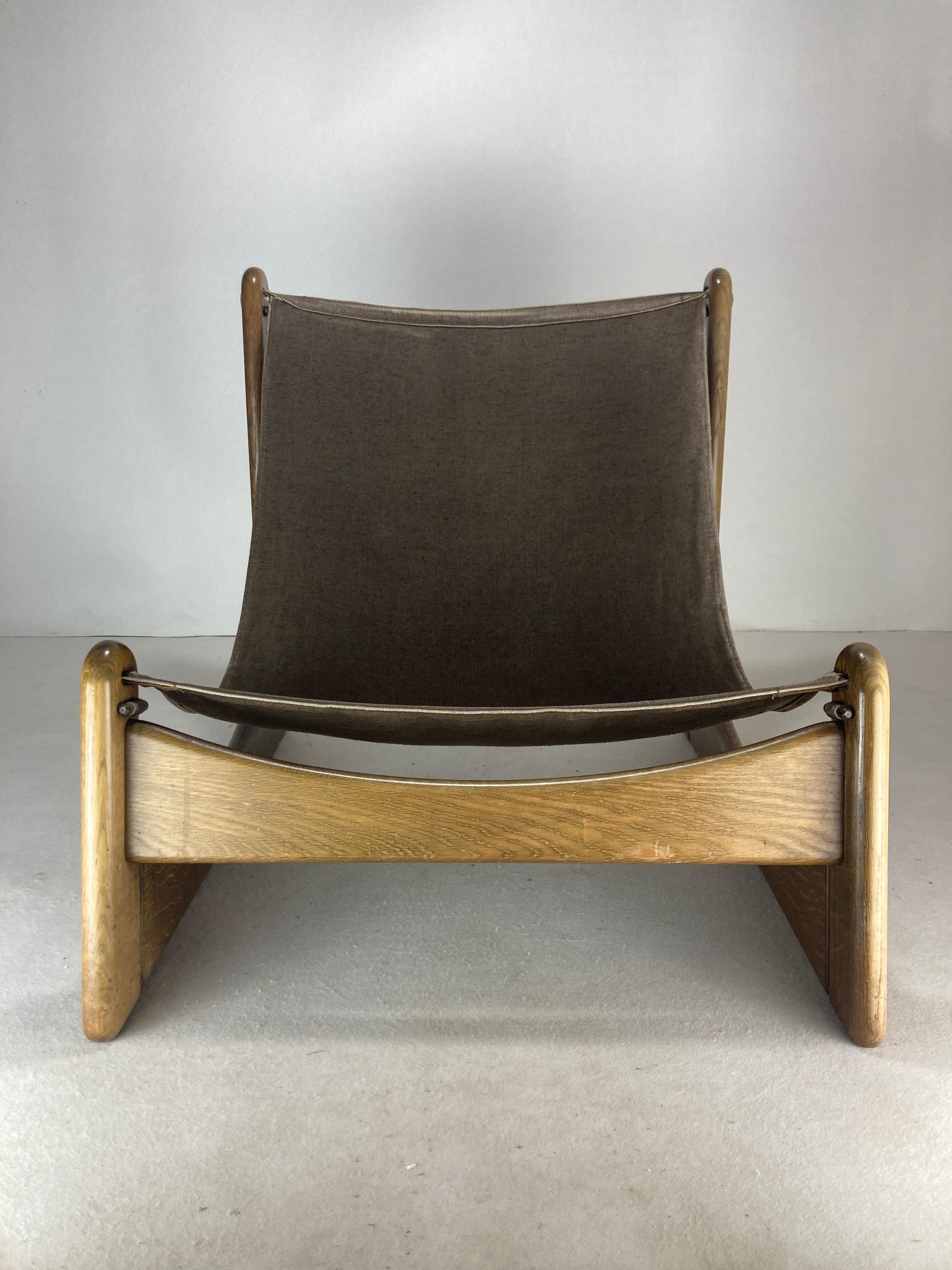 Sillón bajo de relax Brutalista en bouclé de Carl Straub, años 70 en venta 8