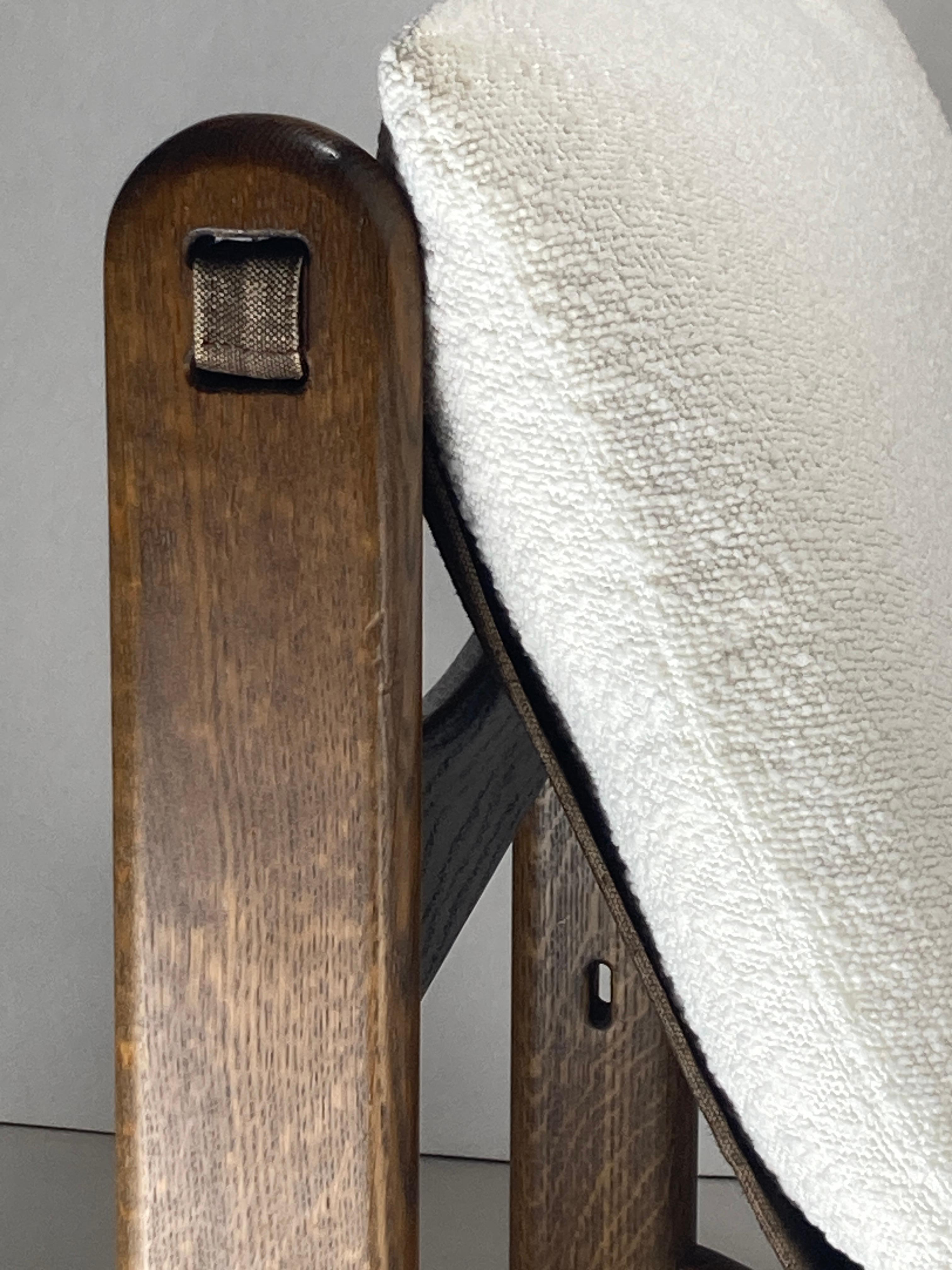 Sillón bajo de relax Brutalista en bouclé de Carl Straub, años 70 en venta 1