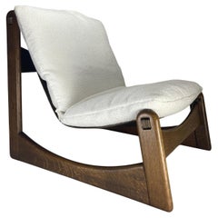 Brutalistischer niedriger Lounge-Sessel aus Bouclé von Carl Straub, 1970er Jahre