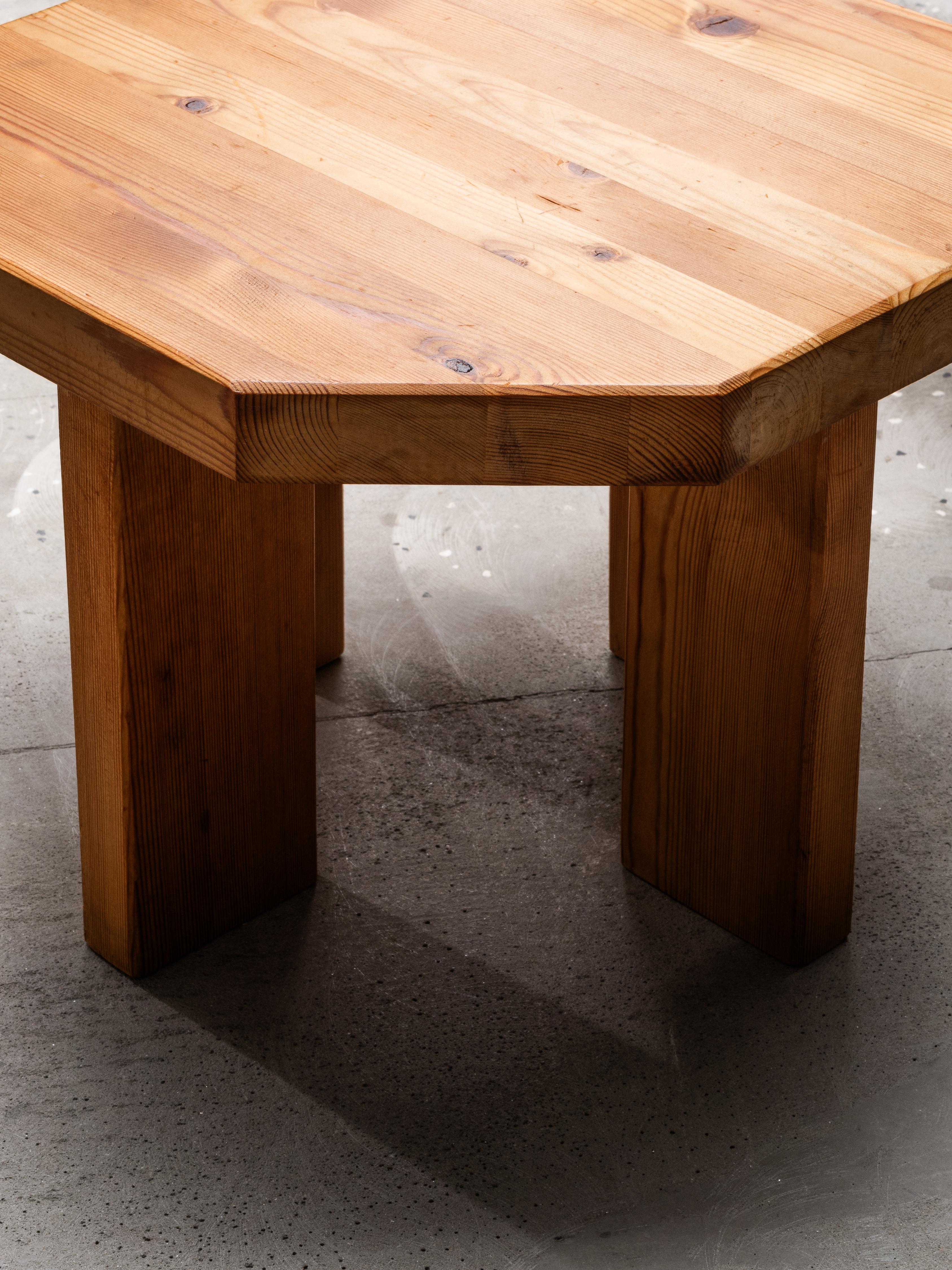 Brutalist Low Pine Stools or Side Tables, 1970s, Set of 2 For Sale 7