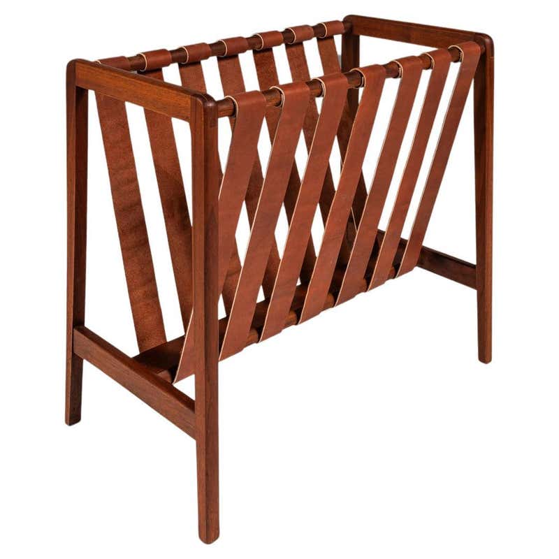 Danish Modern Solid Teak Magazine Rack For Sale at 1stDibs