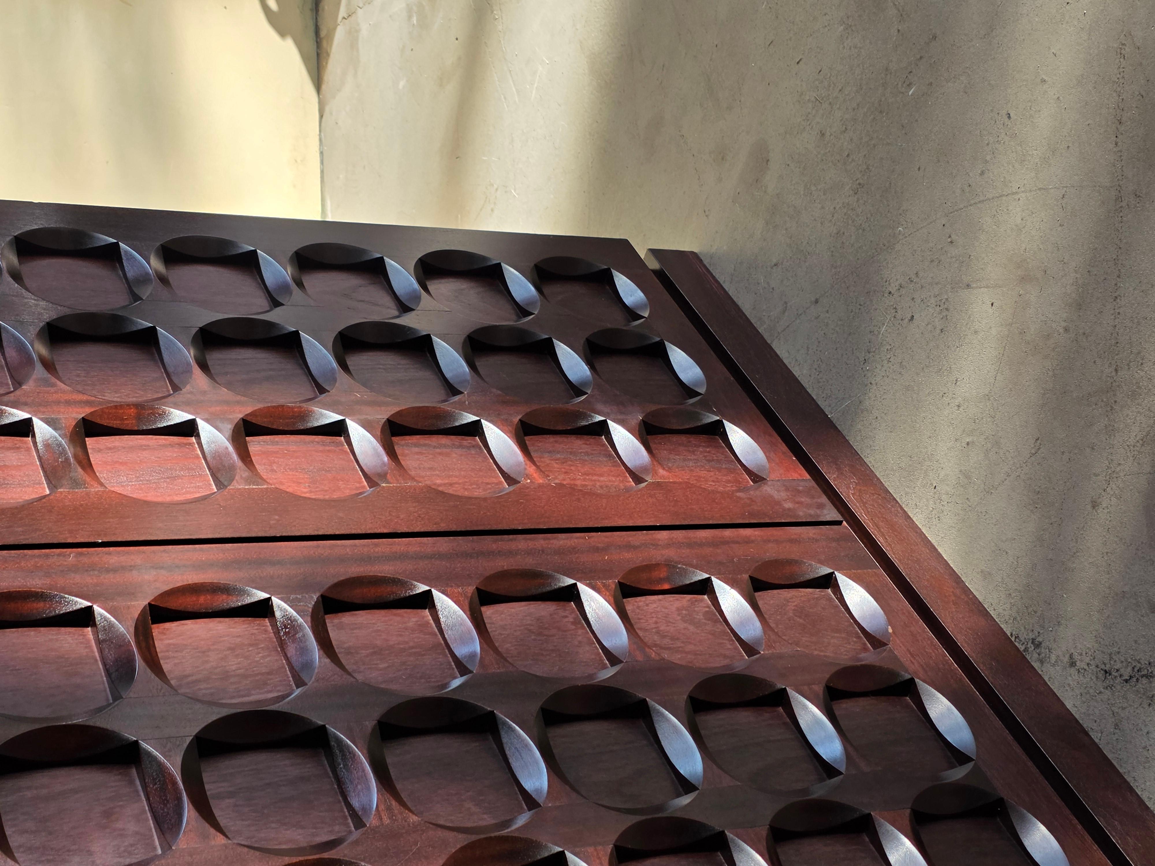 Brutalistischer Barschrank aus Mahagoni von Defour, Belgien, 1970er Jahre im Angebot 7