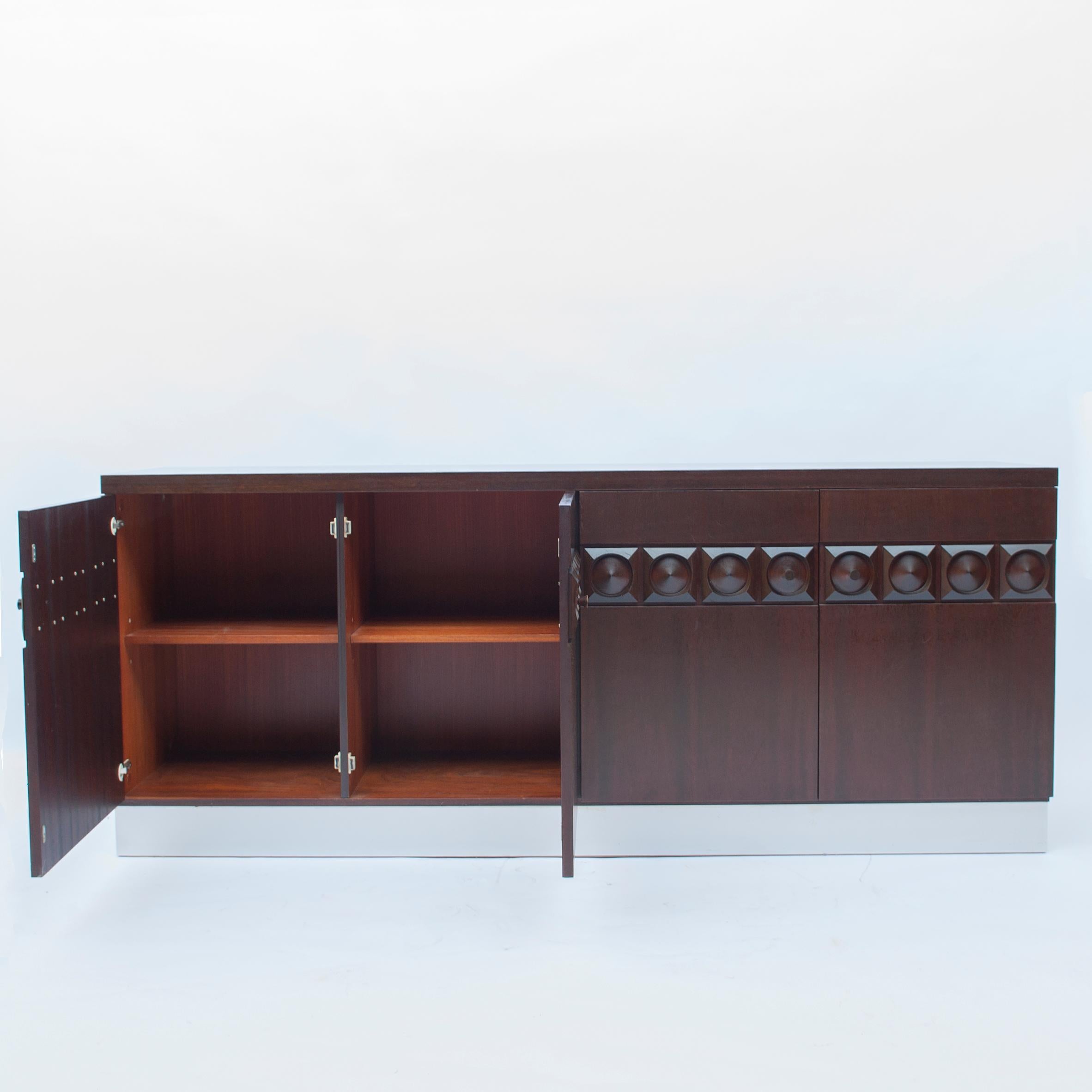 Brutalist Oak Belgium Credenza, 1970s 3