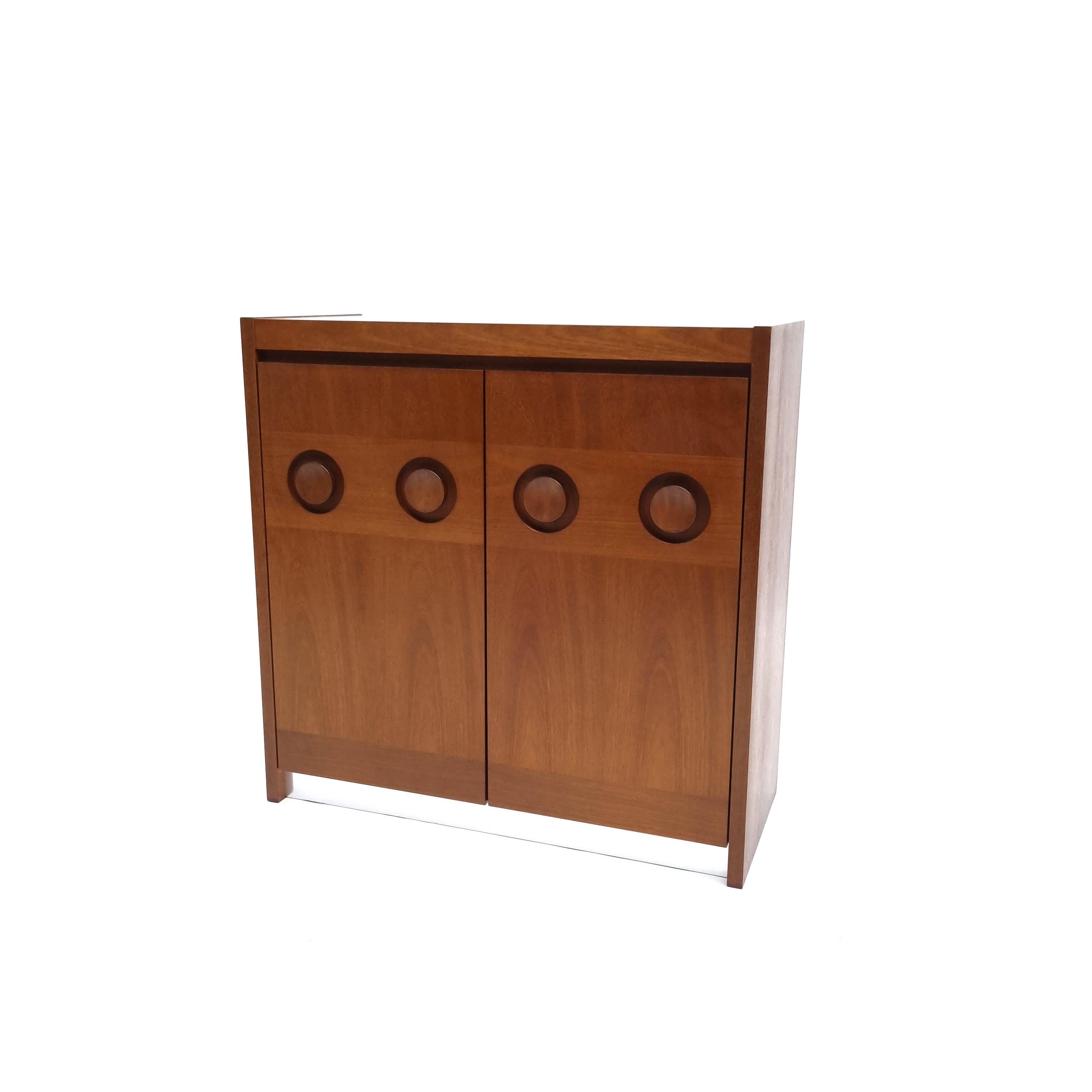 Belgian Brutalist Mahogany Credenza by De Coene, 1970s