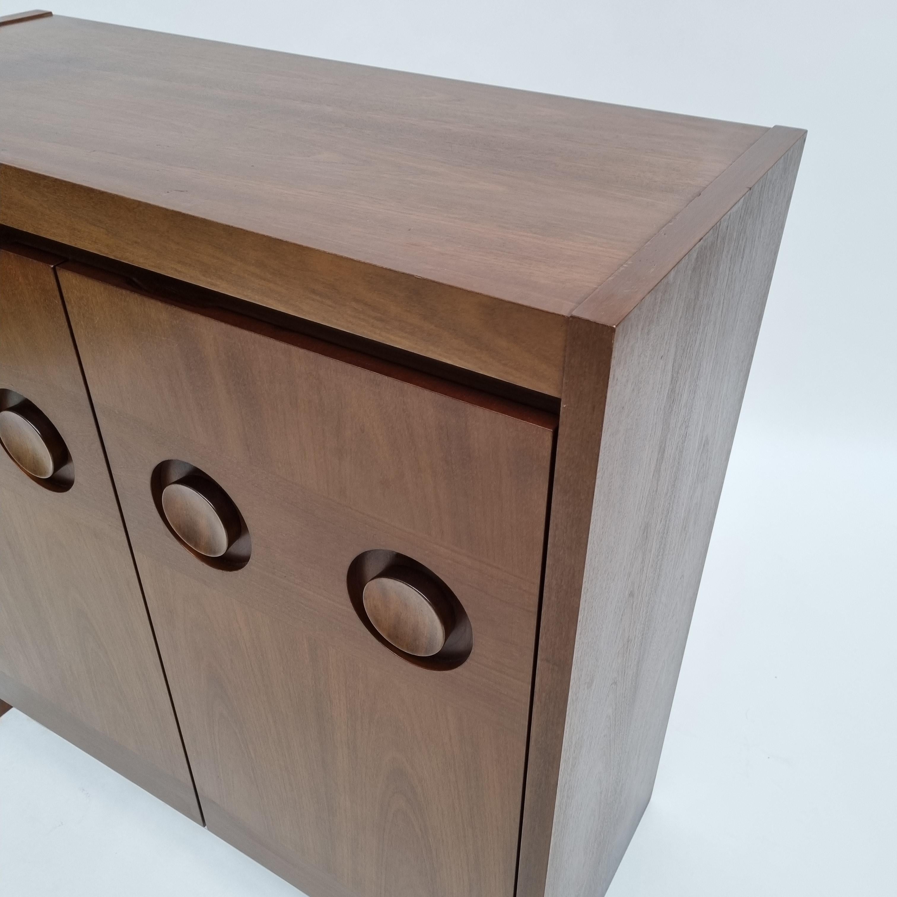 Brutalist Mahogany Credenza by De Coene, 1970s 2