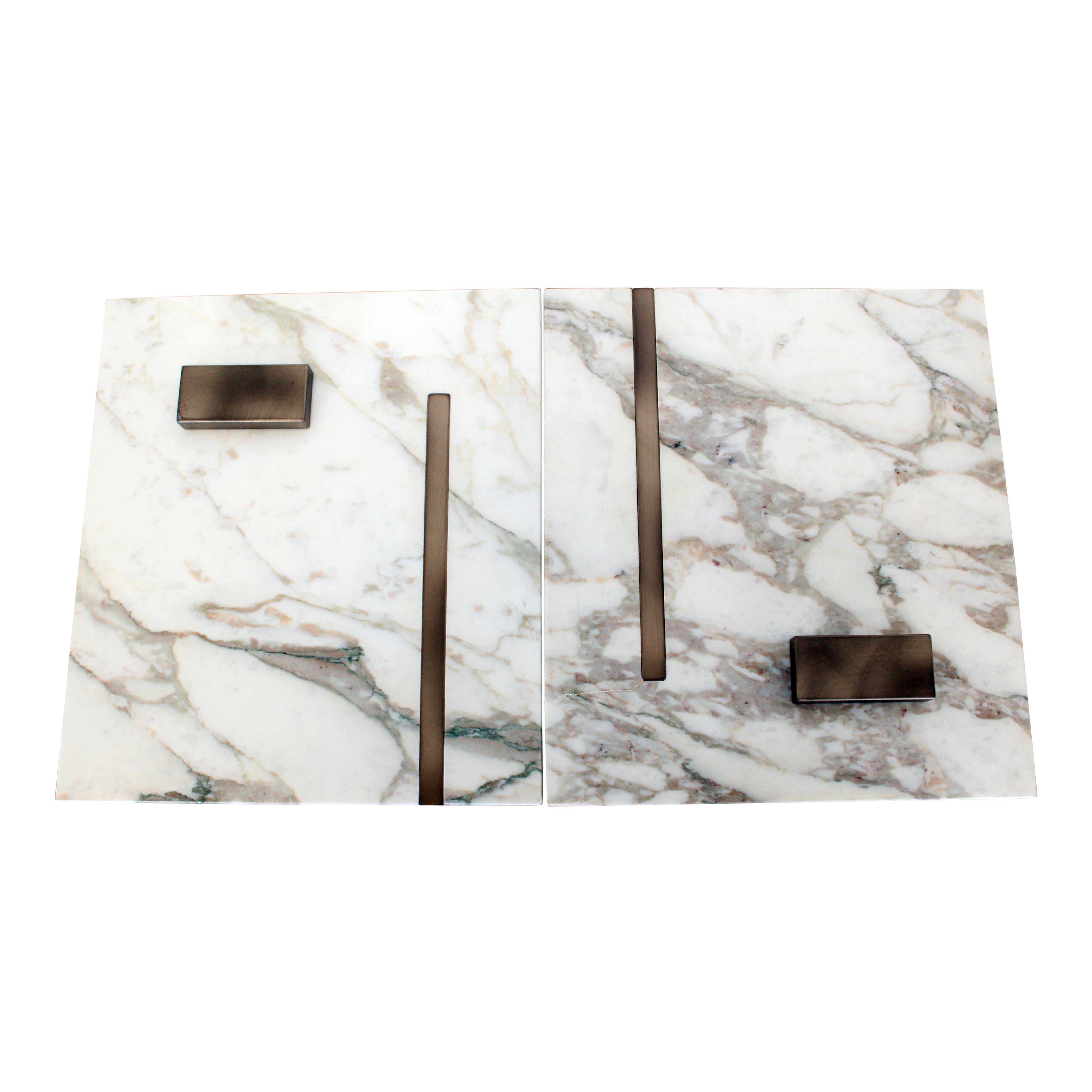 Mesa auxiliar de mármol Brutalista Capri de Studio Sam London, set de 2, años 2020 en venta 8